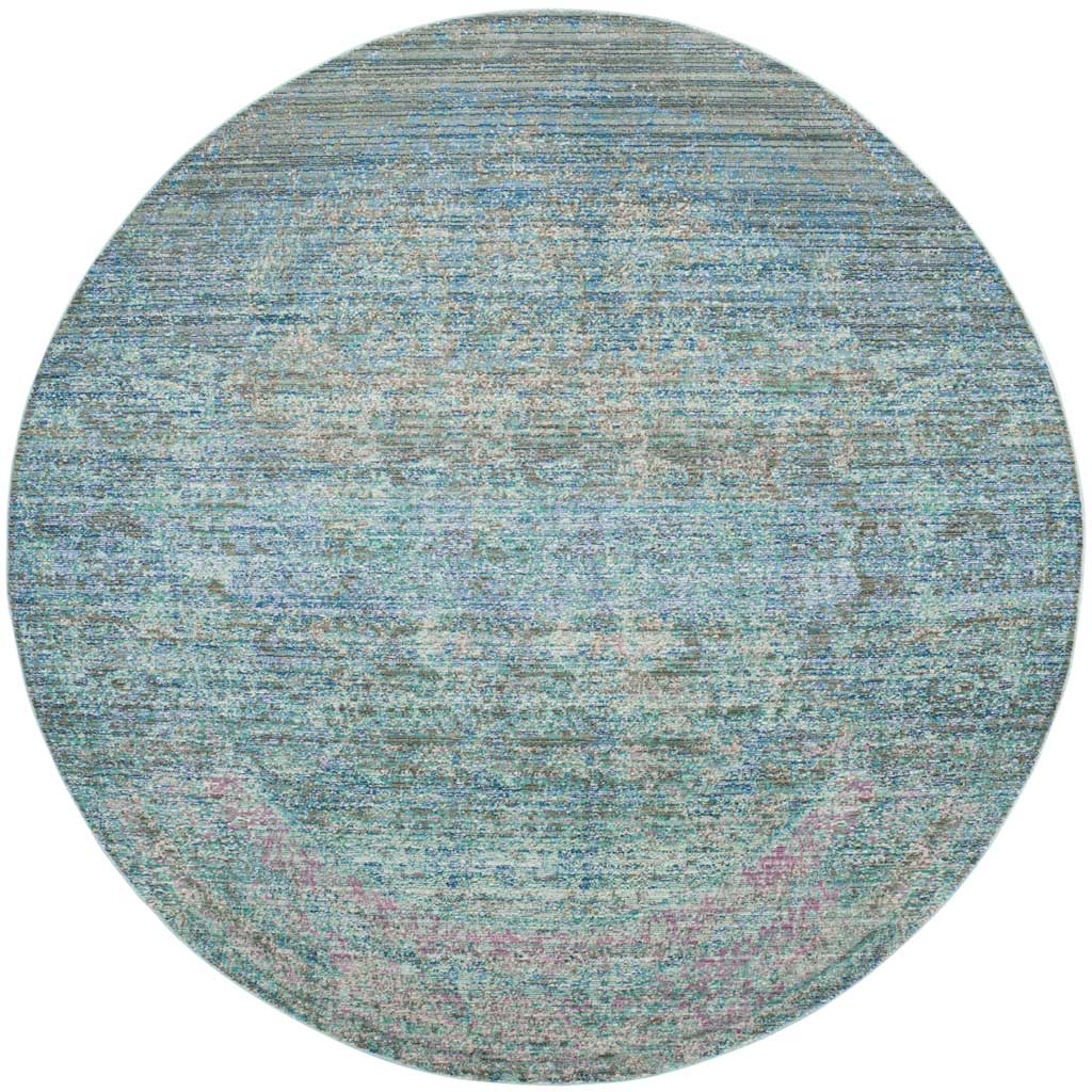 Mystique Blue/Multi Round Rug