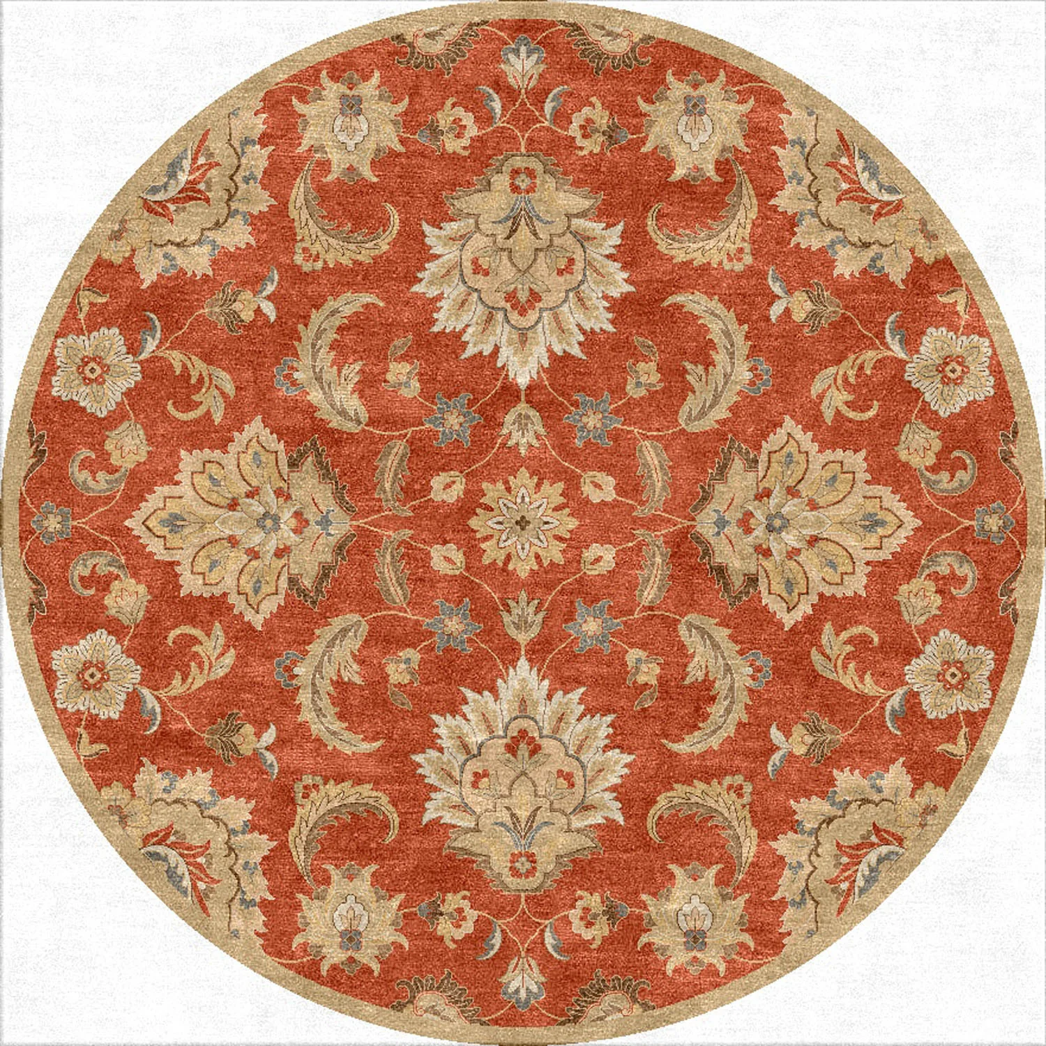 Mythos Abers Orange Rust/Lead Gray Round Rug