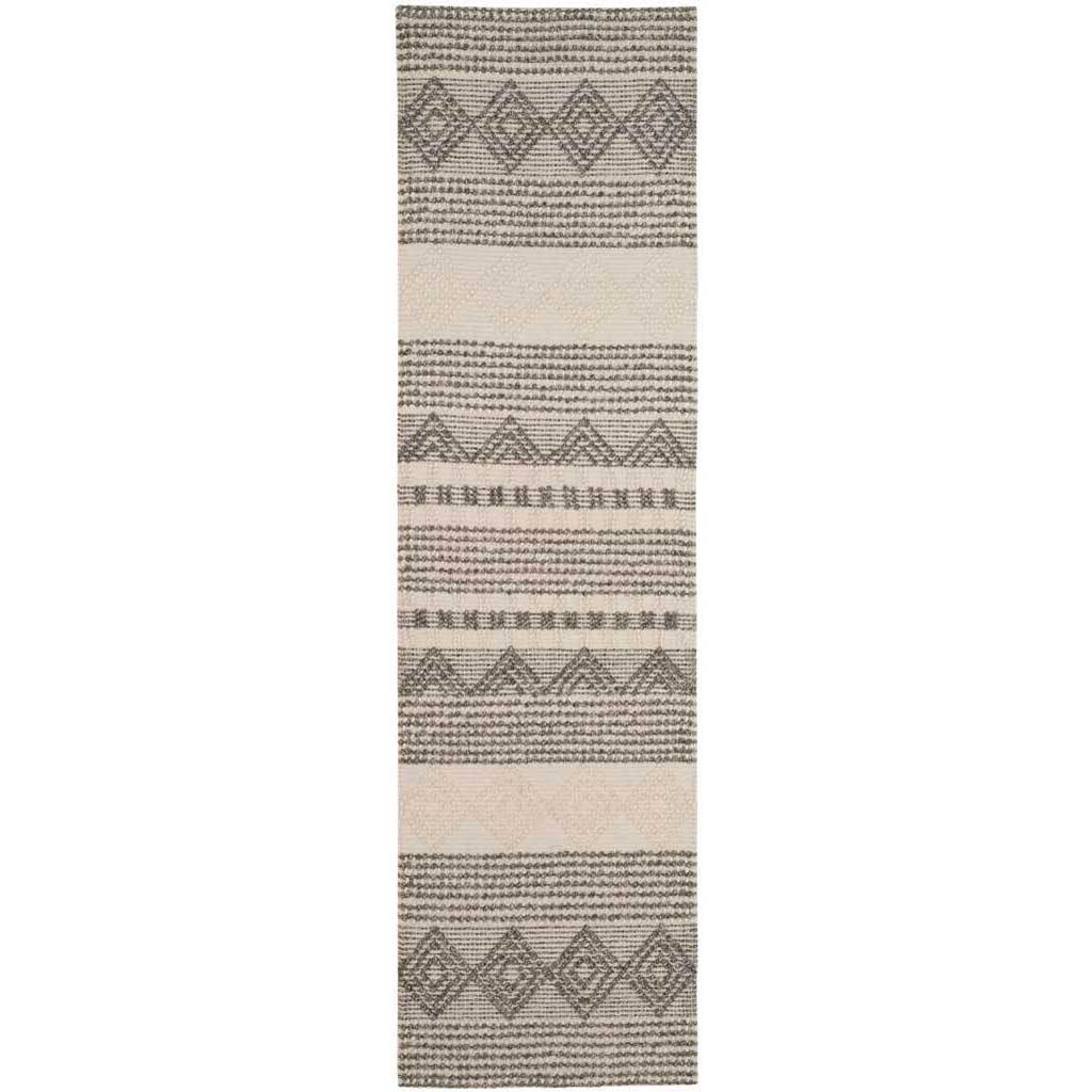 Natura Geometry Gray/Ivory Runner Rug