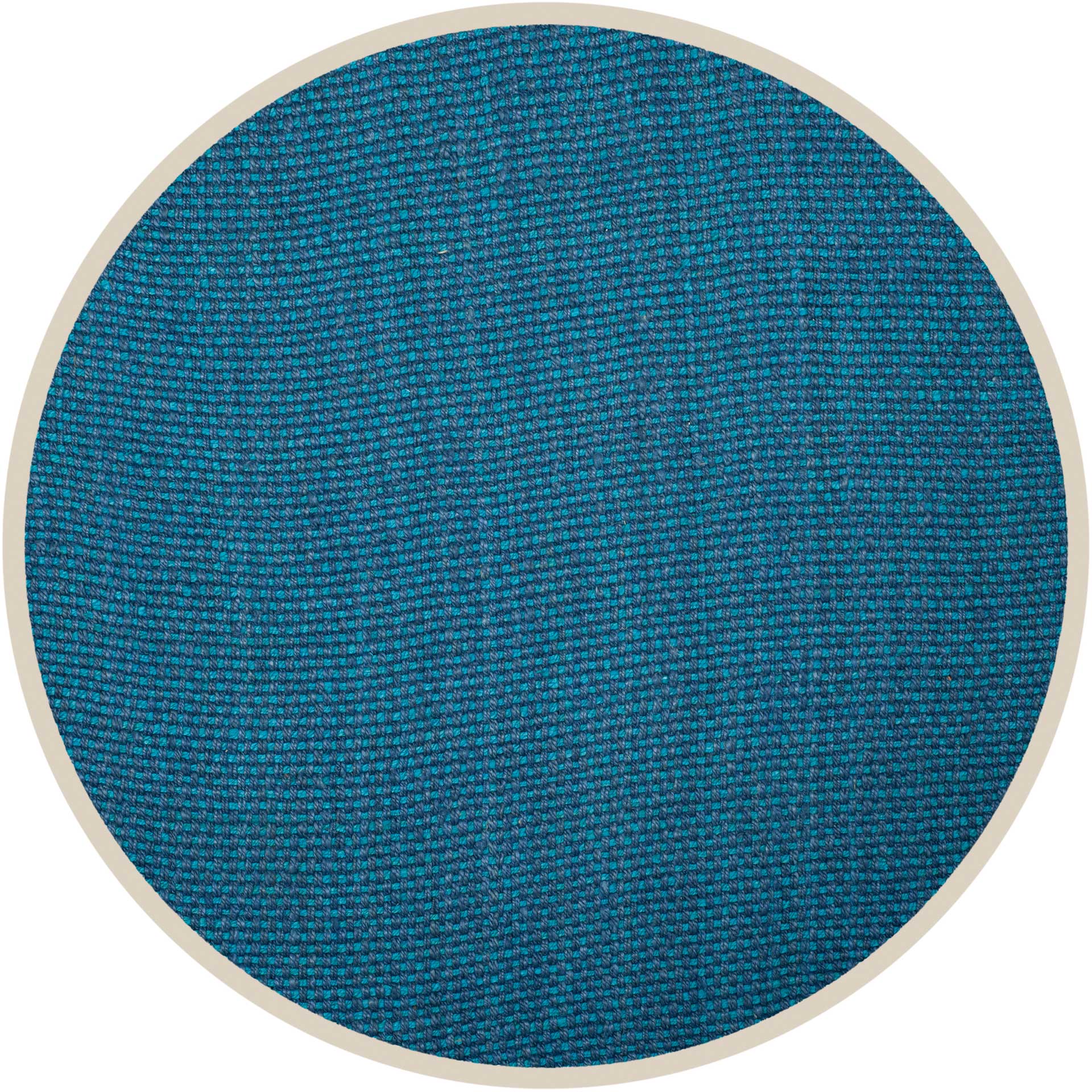 Natural Fiber Blue Round Rug