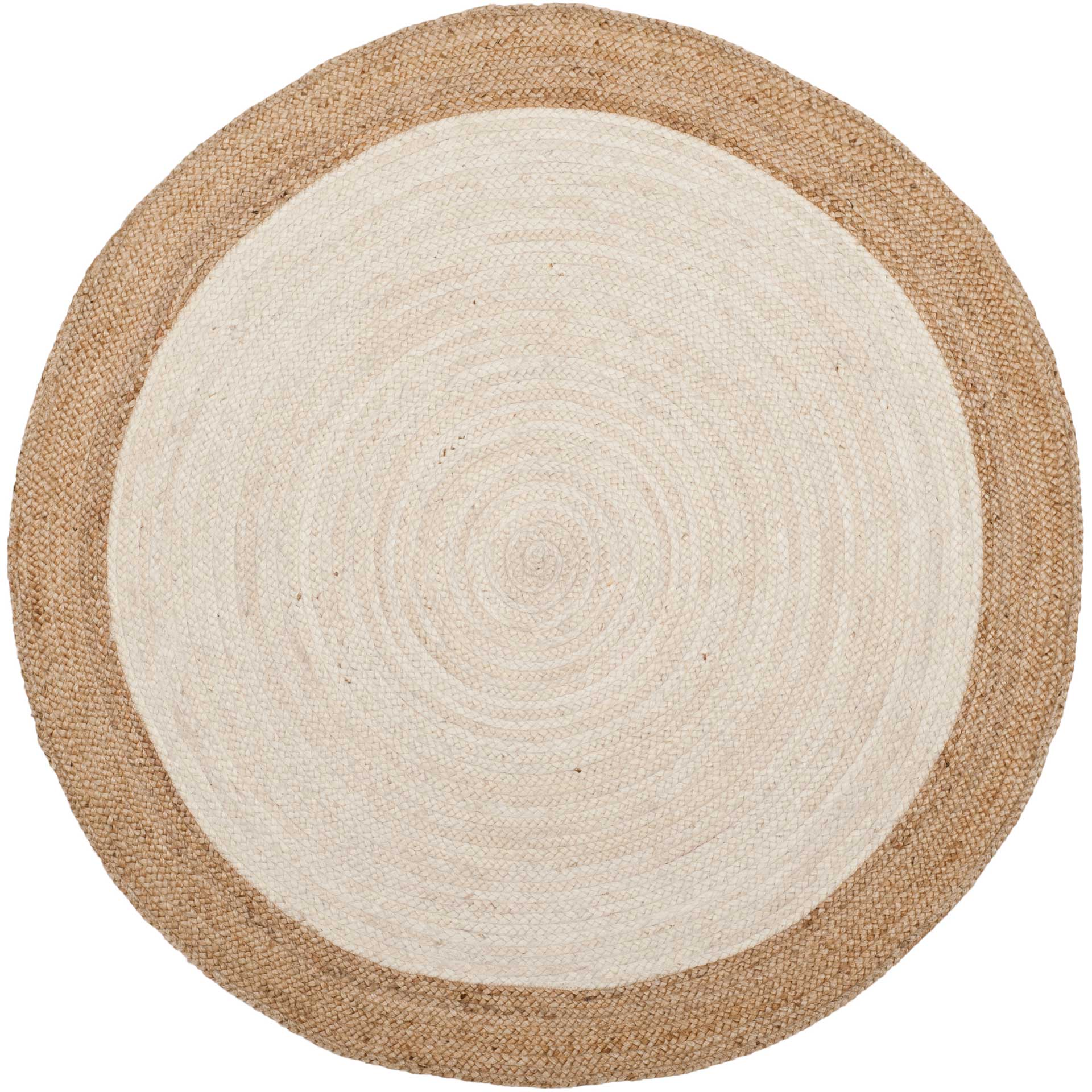 Natural Fiber Ivory/Natural Round Rug