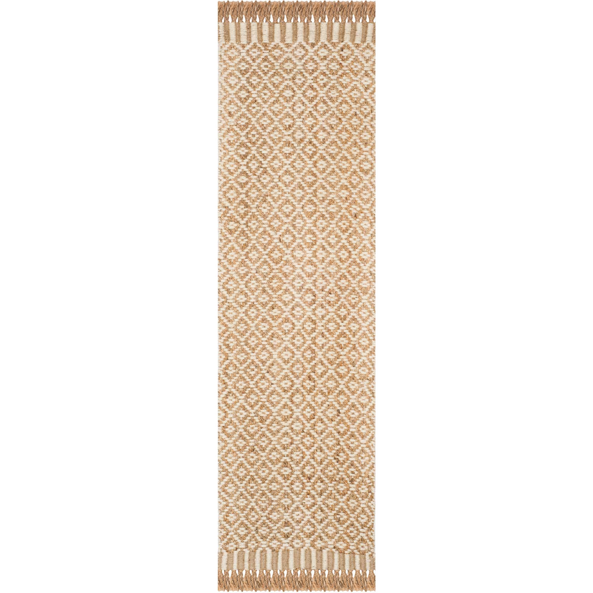 Natural Fiber Tassel Natural/Ivory Runner Rug