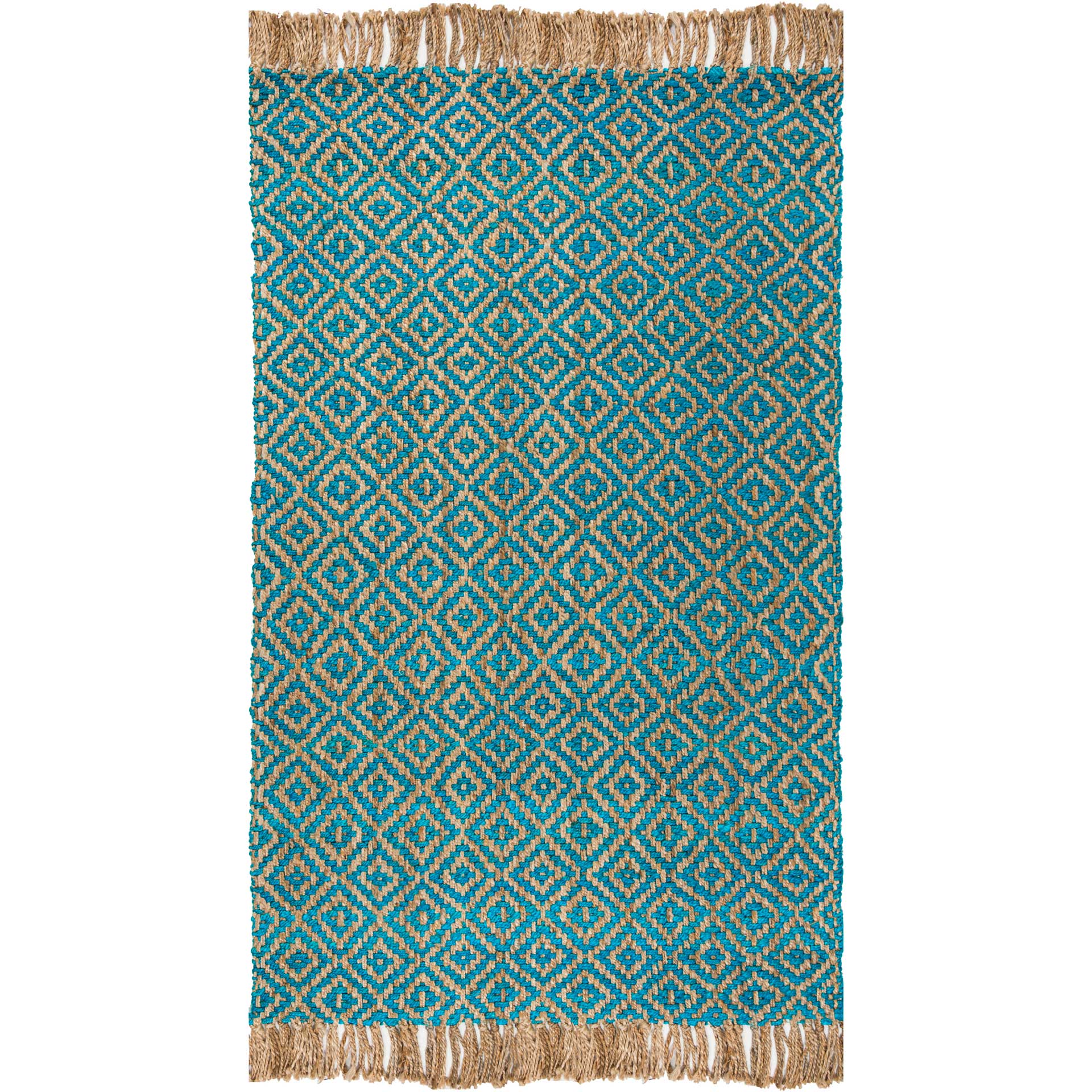 Natural Fiber Turquoise/Natural Area Rug