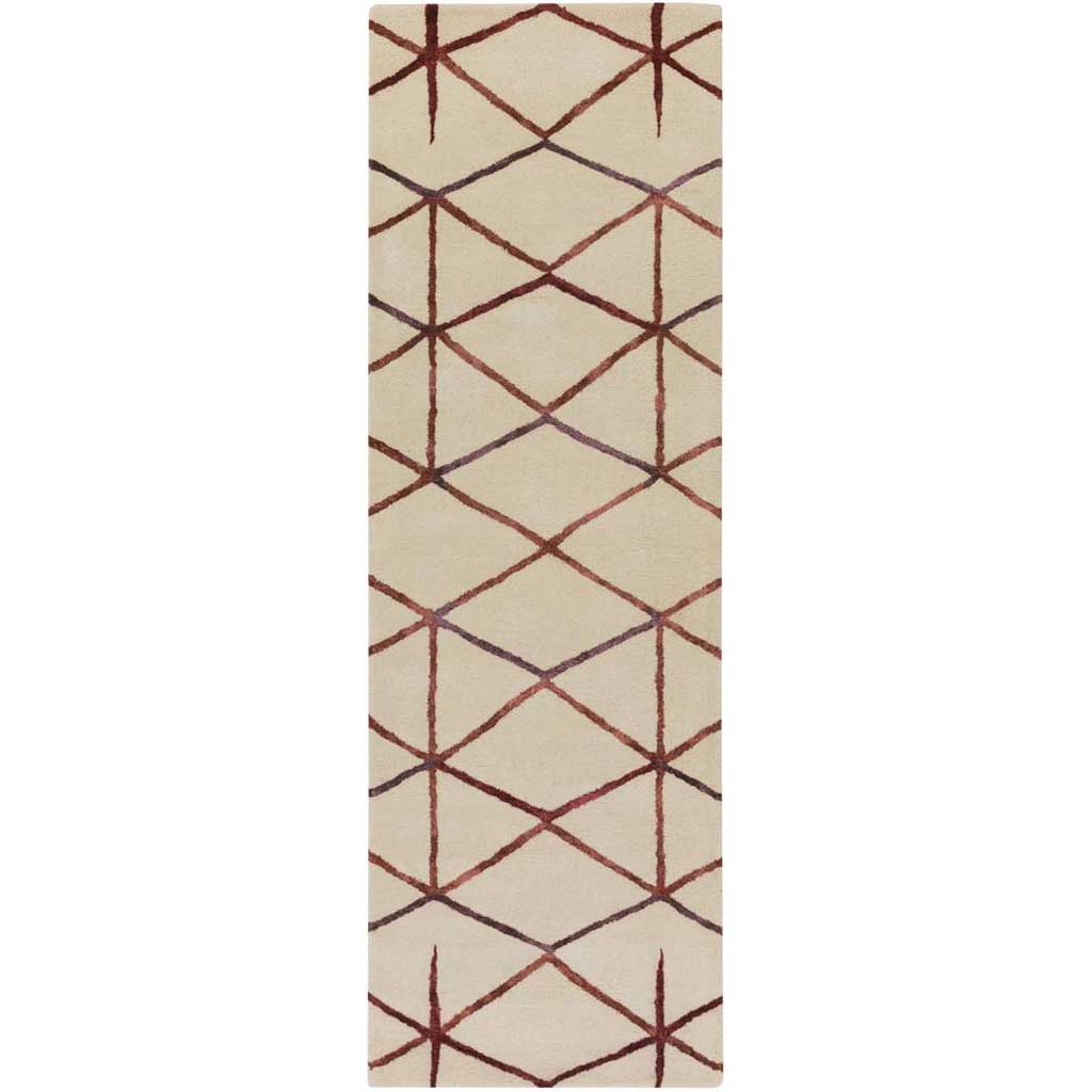 Naya Dark Red/Rose/Khaki Runner Rug
