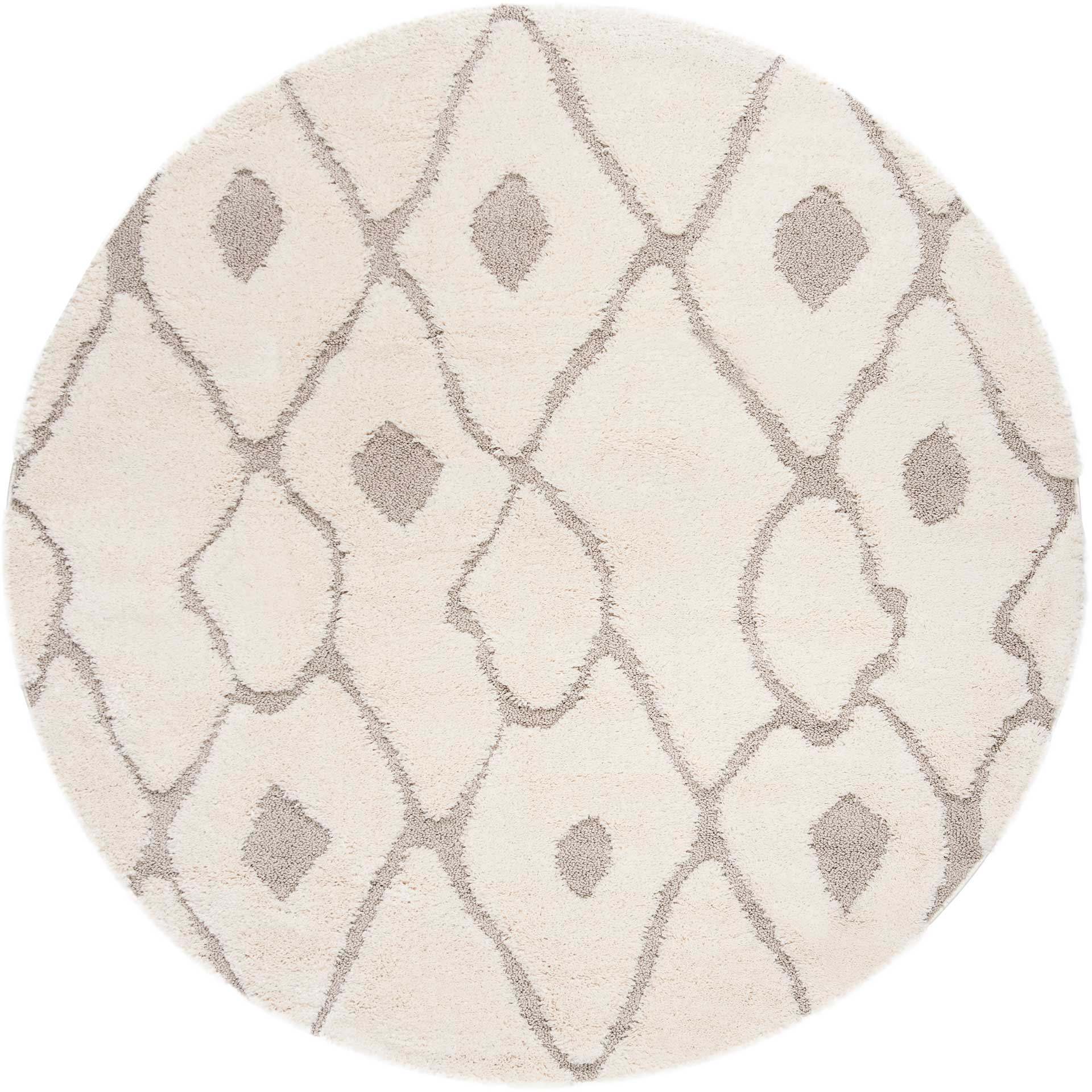 Olympia Shag Cream/Beige Round Rug