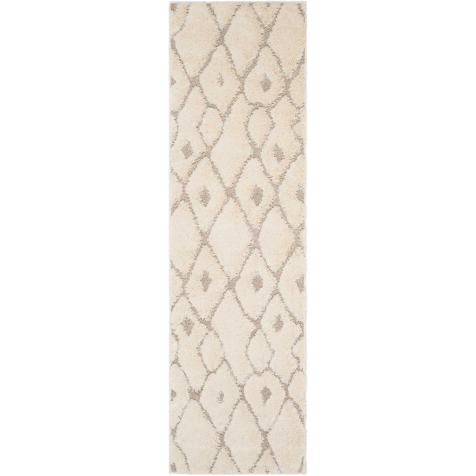 Olympia Shag Cream/Beige Runner Rug