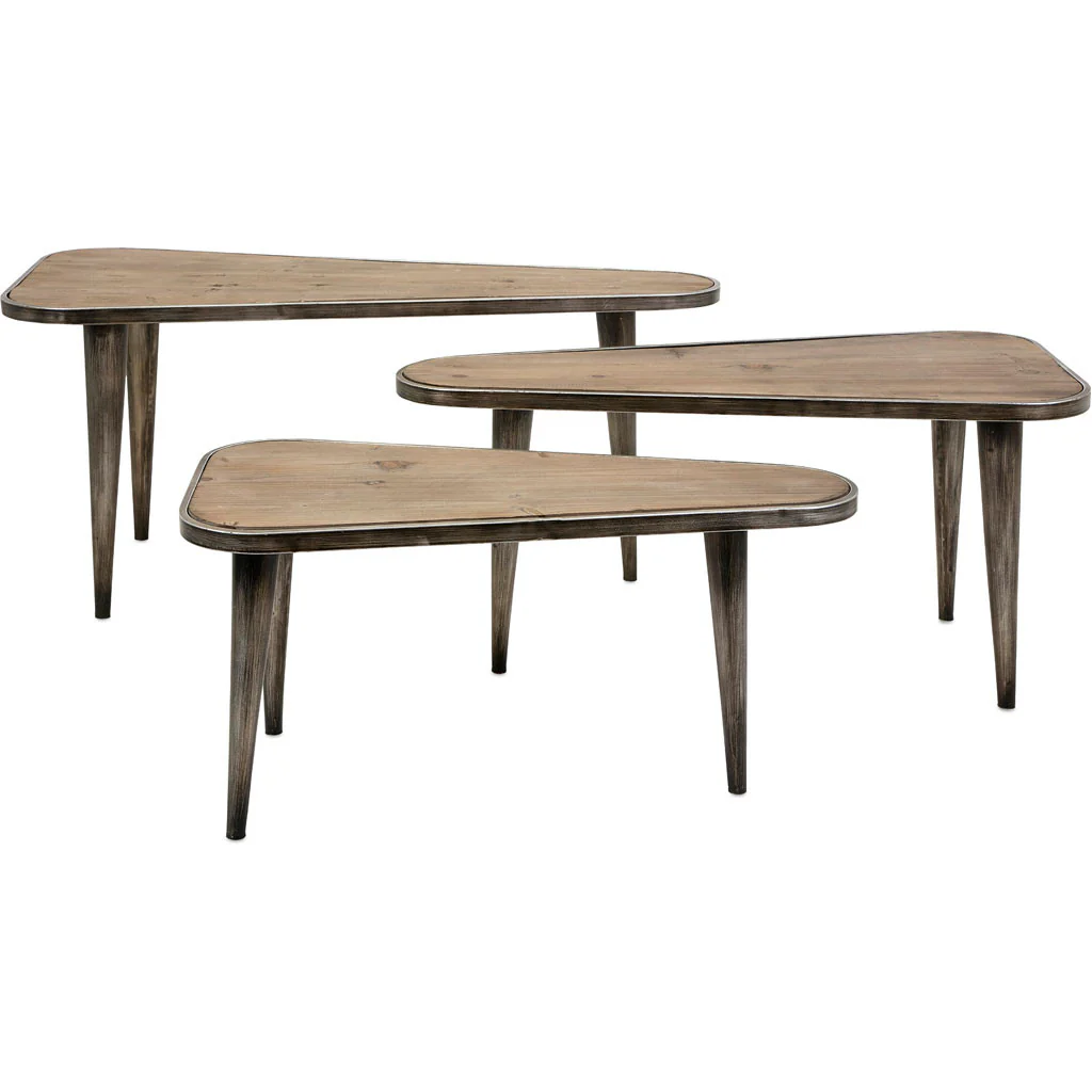 Oriana Wood and Metal Tables (Set of 3)