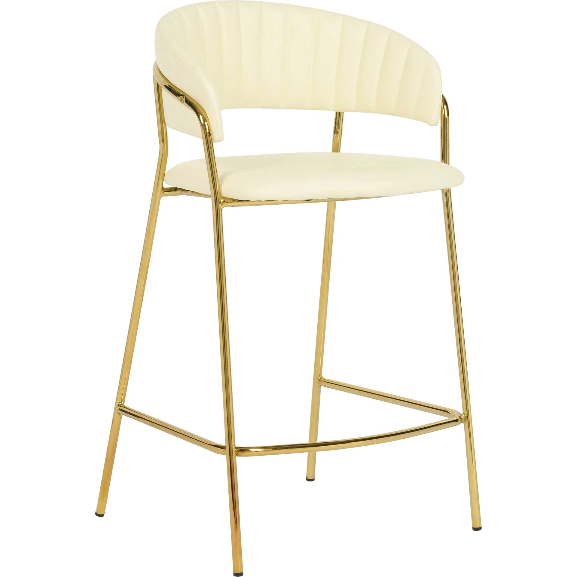 Paisley Vegan Leather Counter Stool Cream (Set of 2)