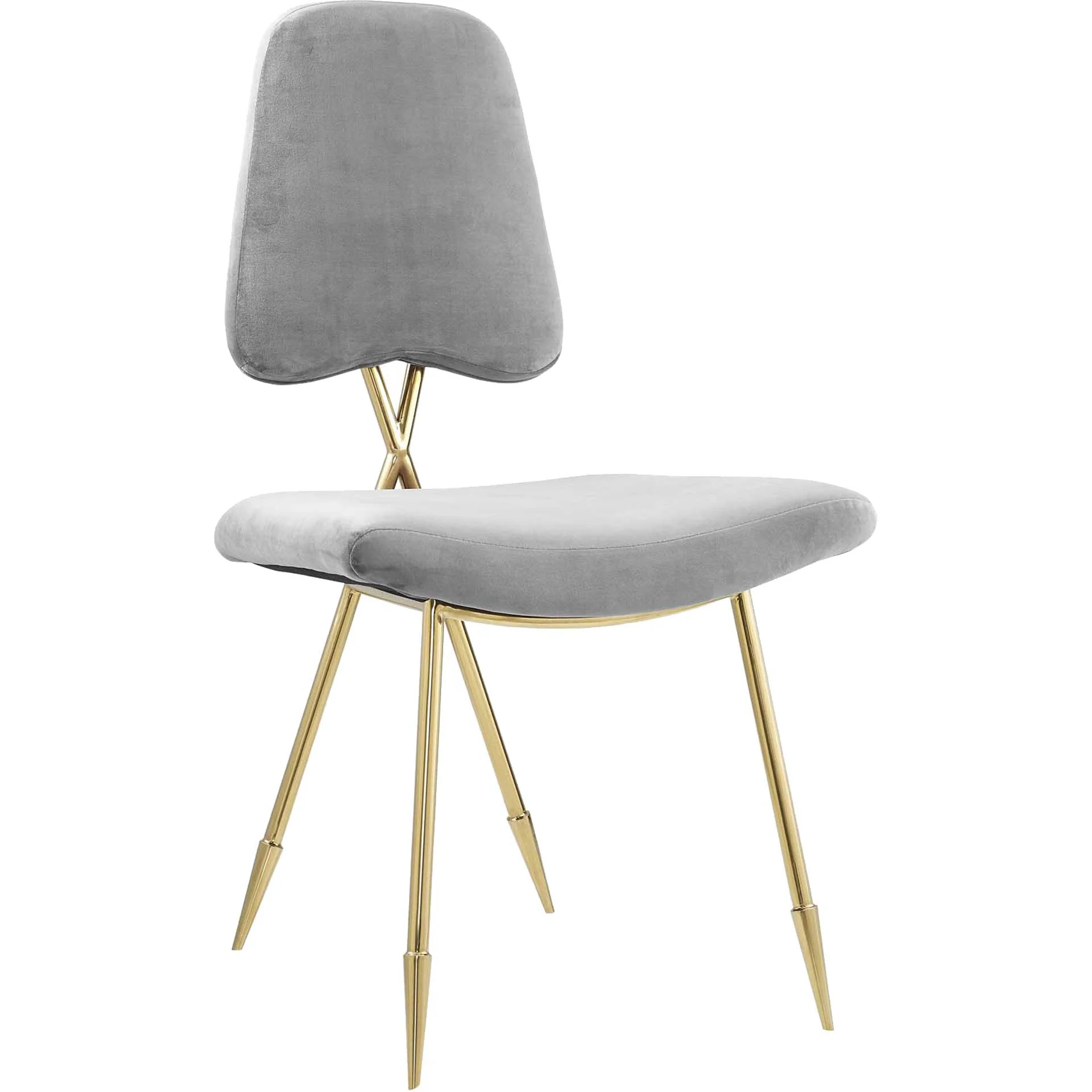 Palmer Upholstered Velvet Side Chair Gray