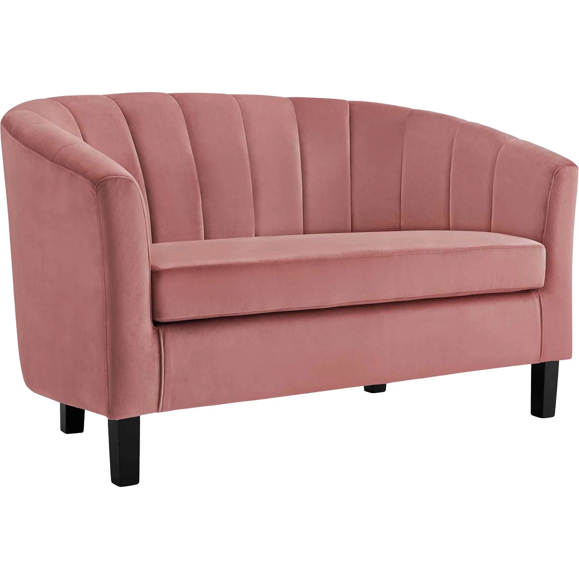 Paloma Channel Tufted Velvet Sofa Dusty Rose