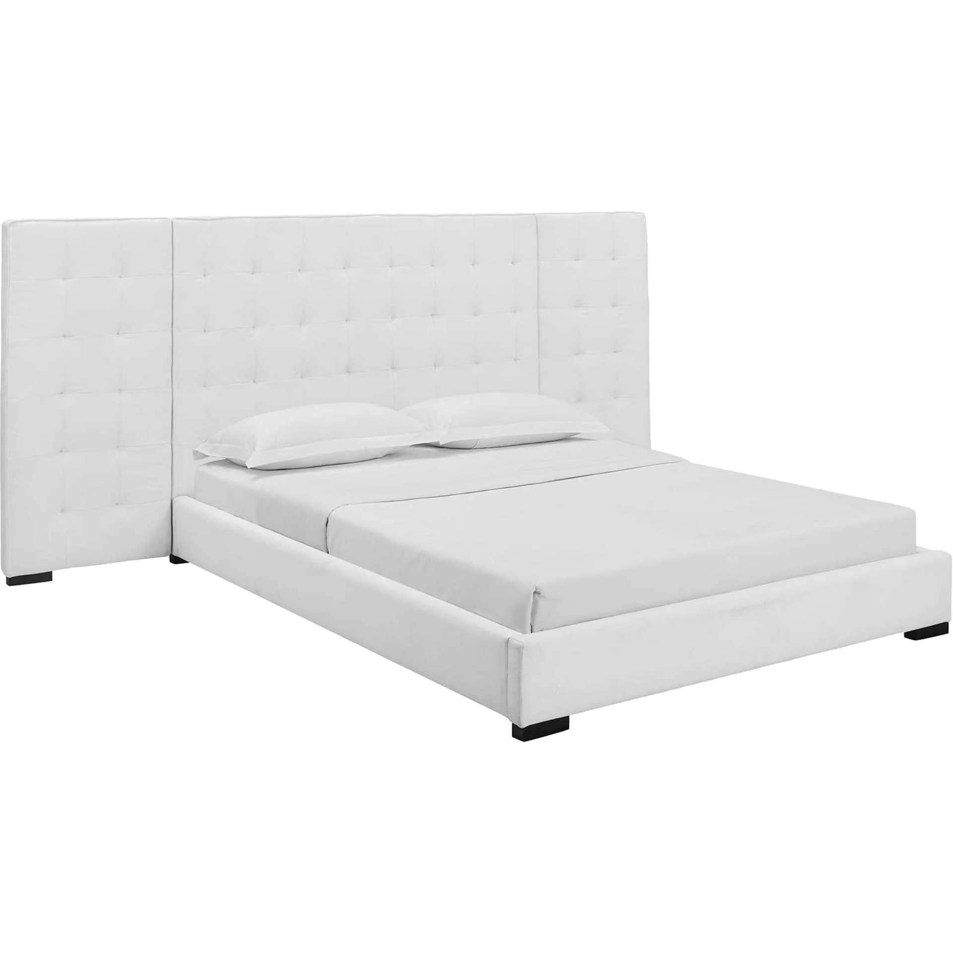 Patrick Fabric Platform Bed White