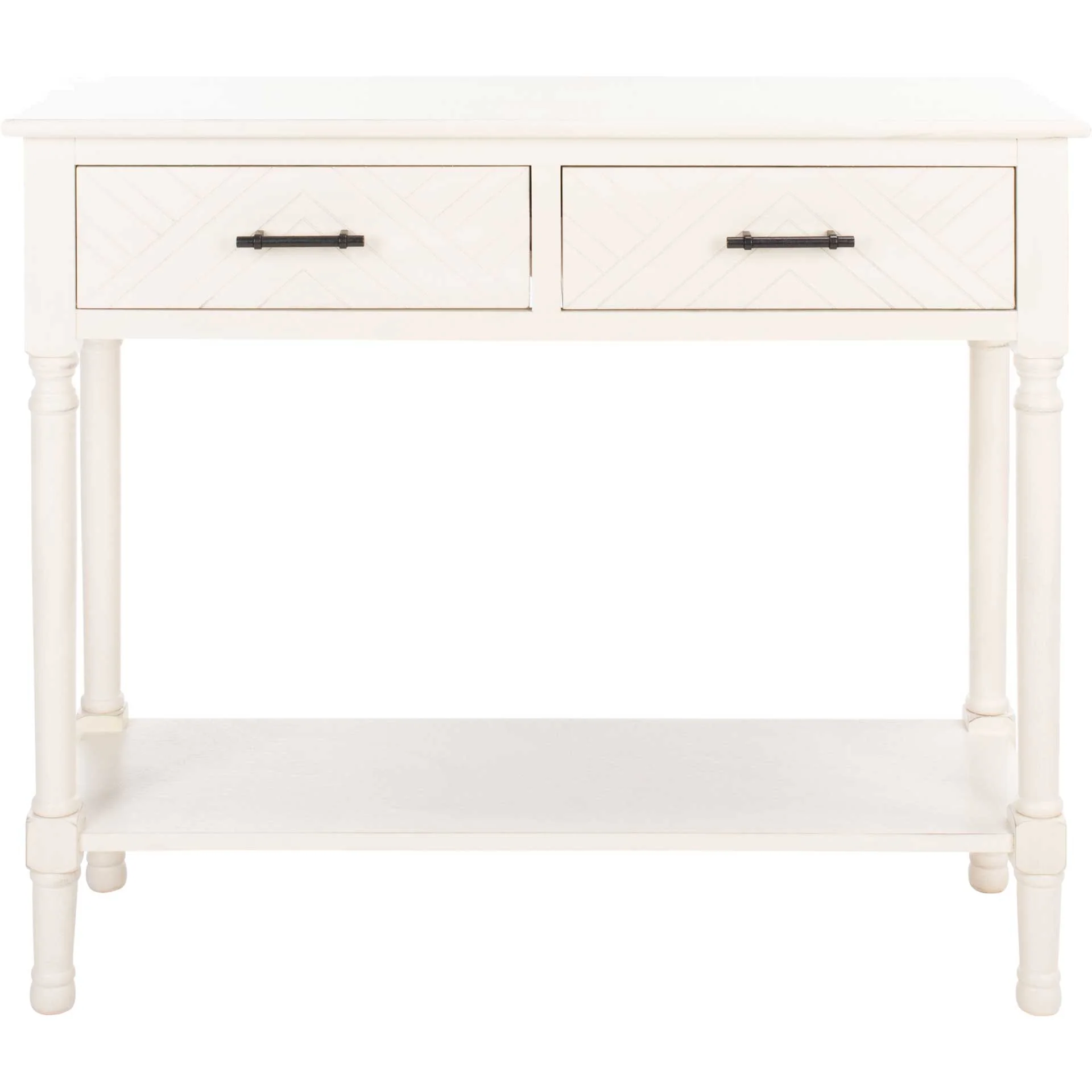 Pebbles 2 Drawer Console Table Distressed White