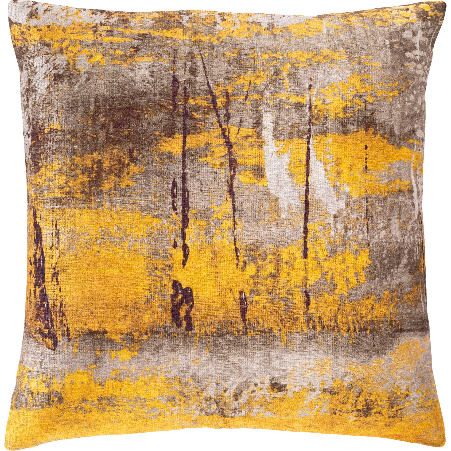 Penelope Pillow Ivory/Saffron/Dark Brown