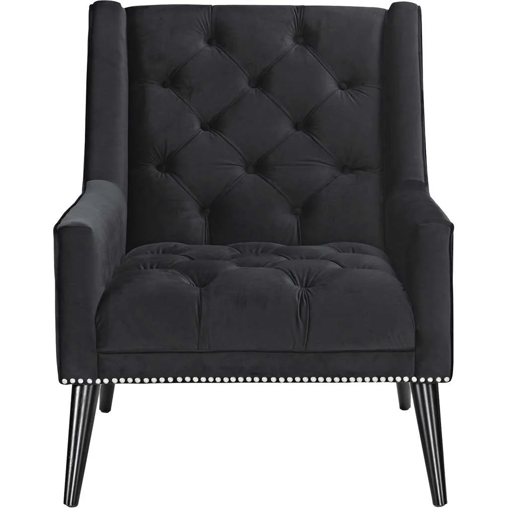 Pericles Velvet Armchair Black
