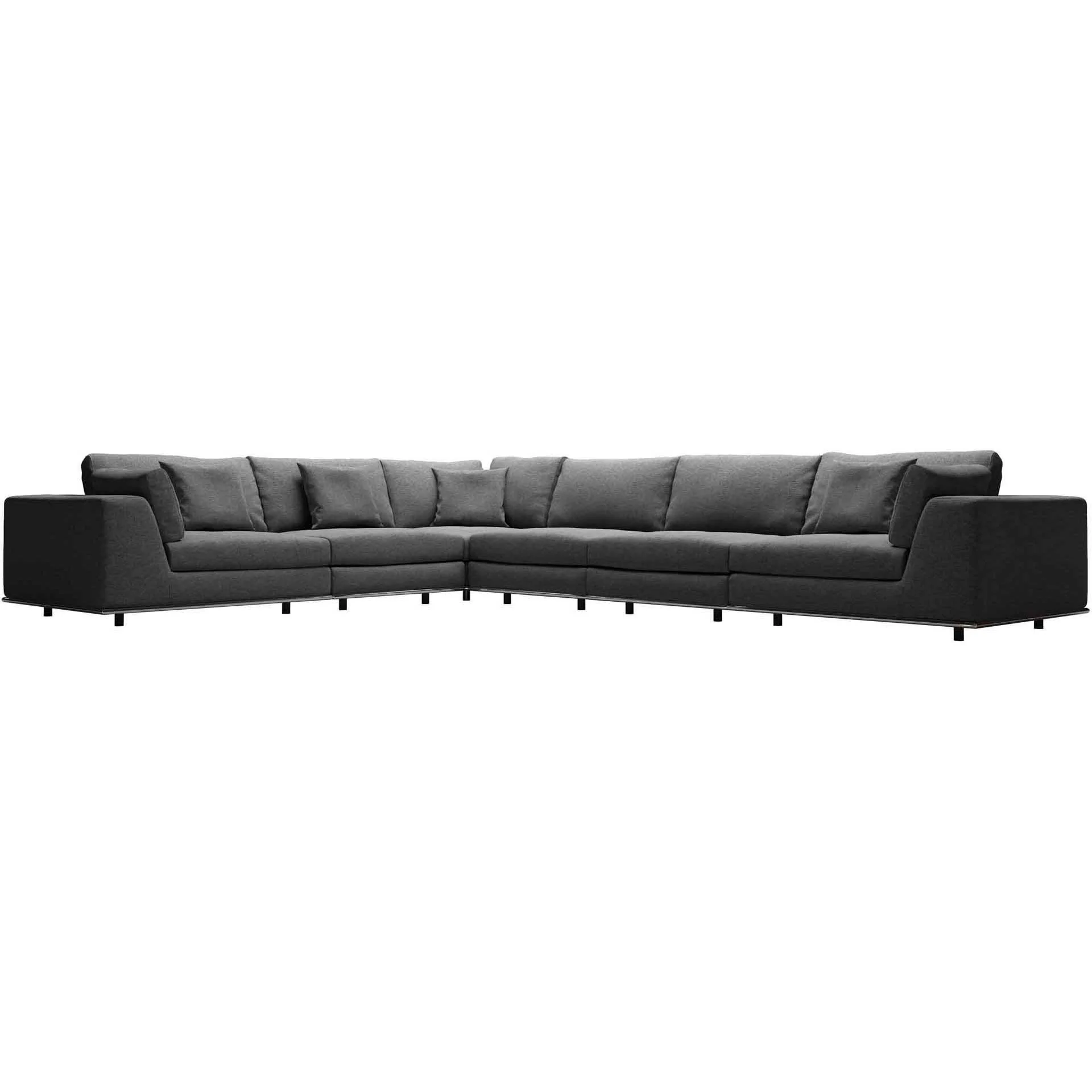 Perry Extended L-Corner Sofa Shadow Gray