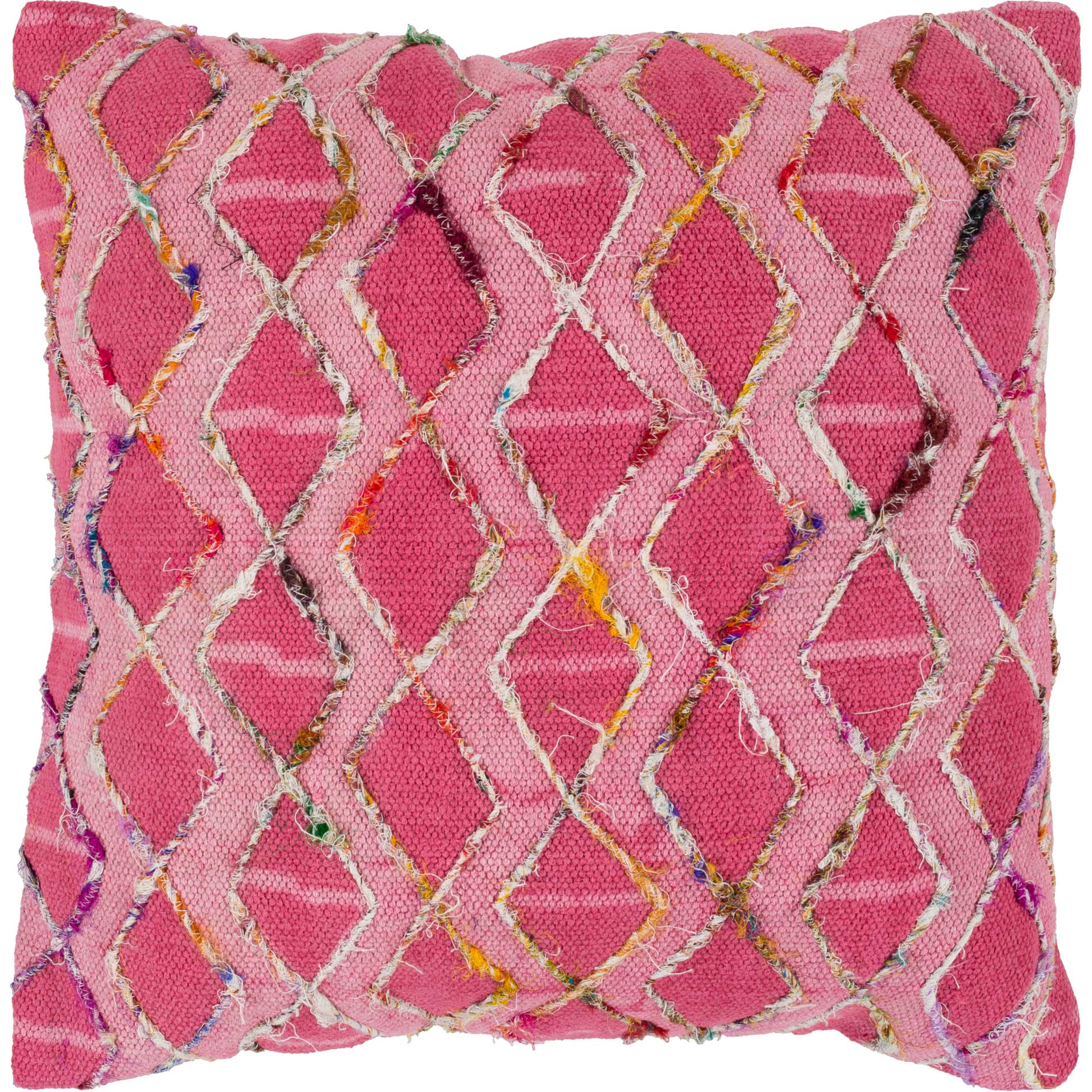 Peyton Pillow Fuschia/Pale Pink/White