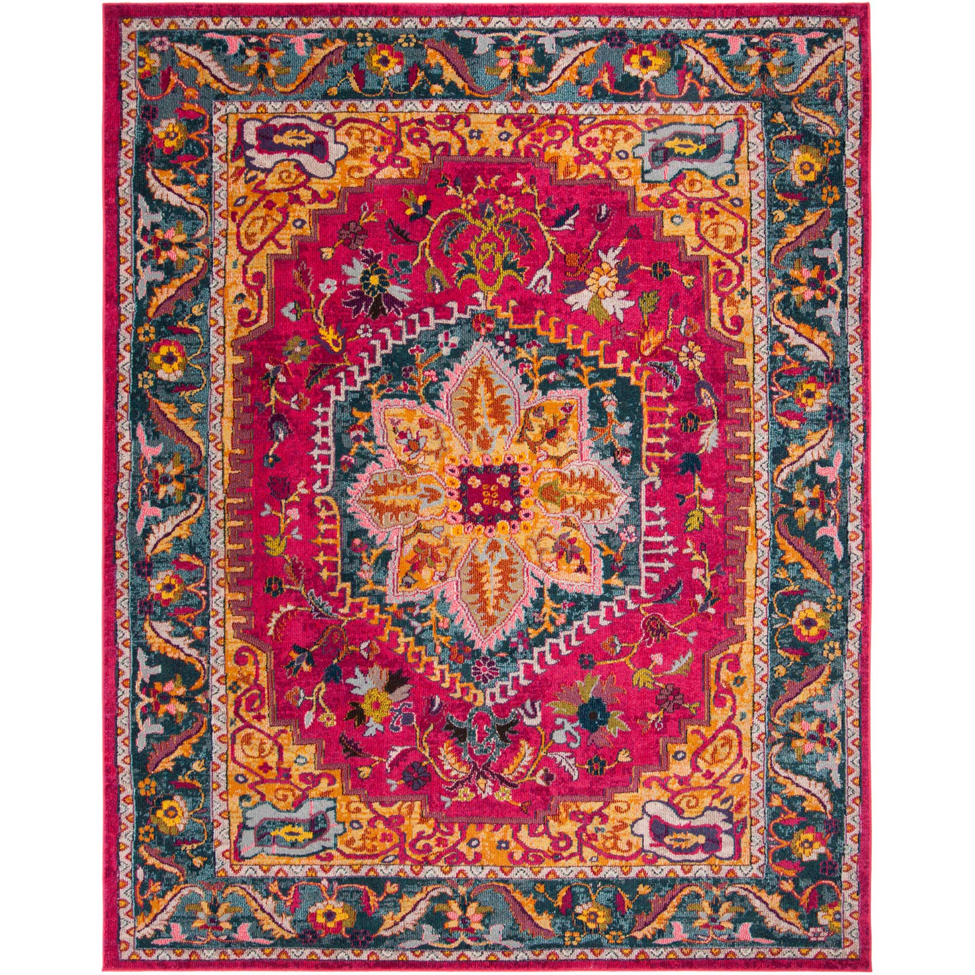 Phoenix Fuchsia/Blue Area Rug