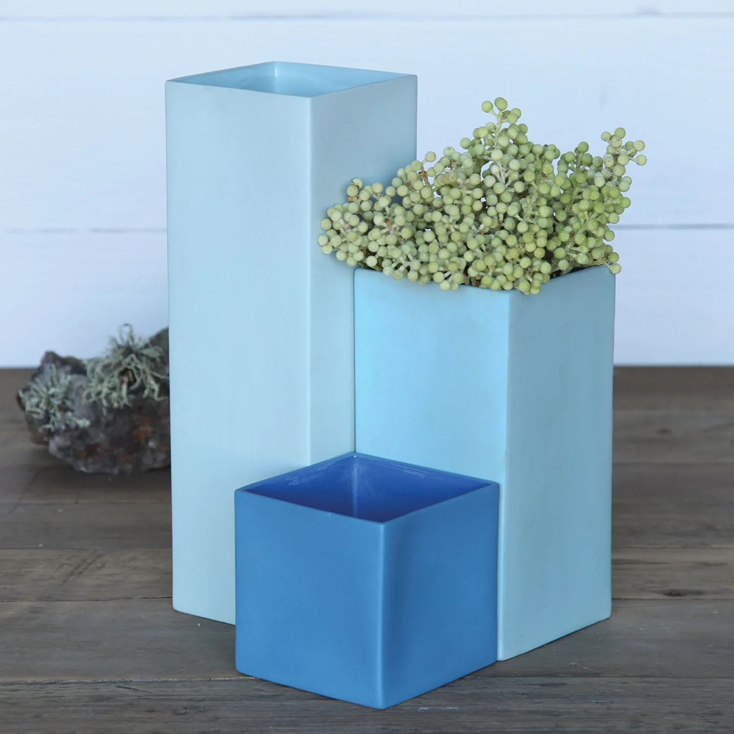 Pier Medium Cube Vase Medium Blue - Image 2