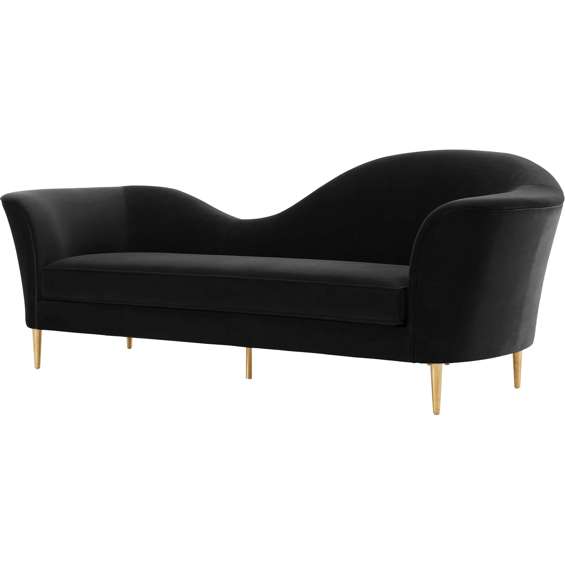 Placido Velvet Sofa Black