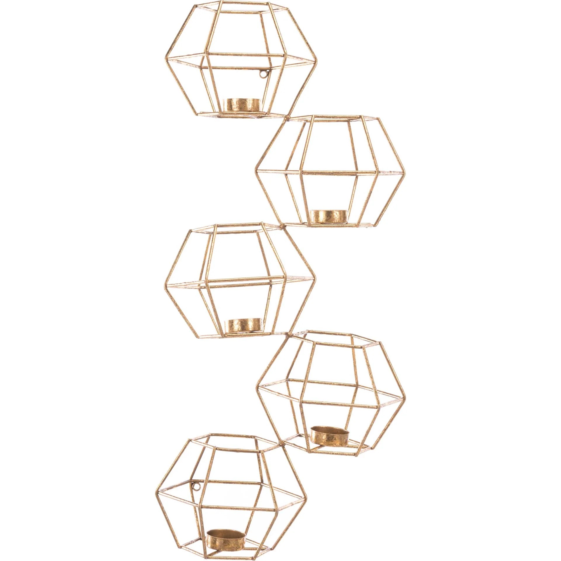 Prism Wall Candle Holder Gold (Set of 5)