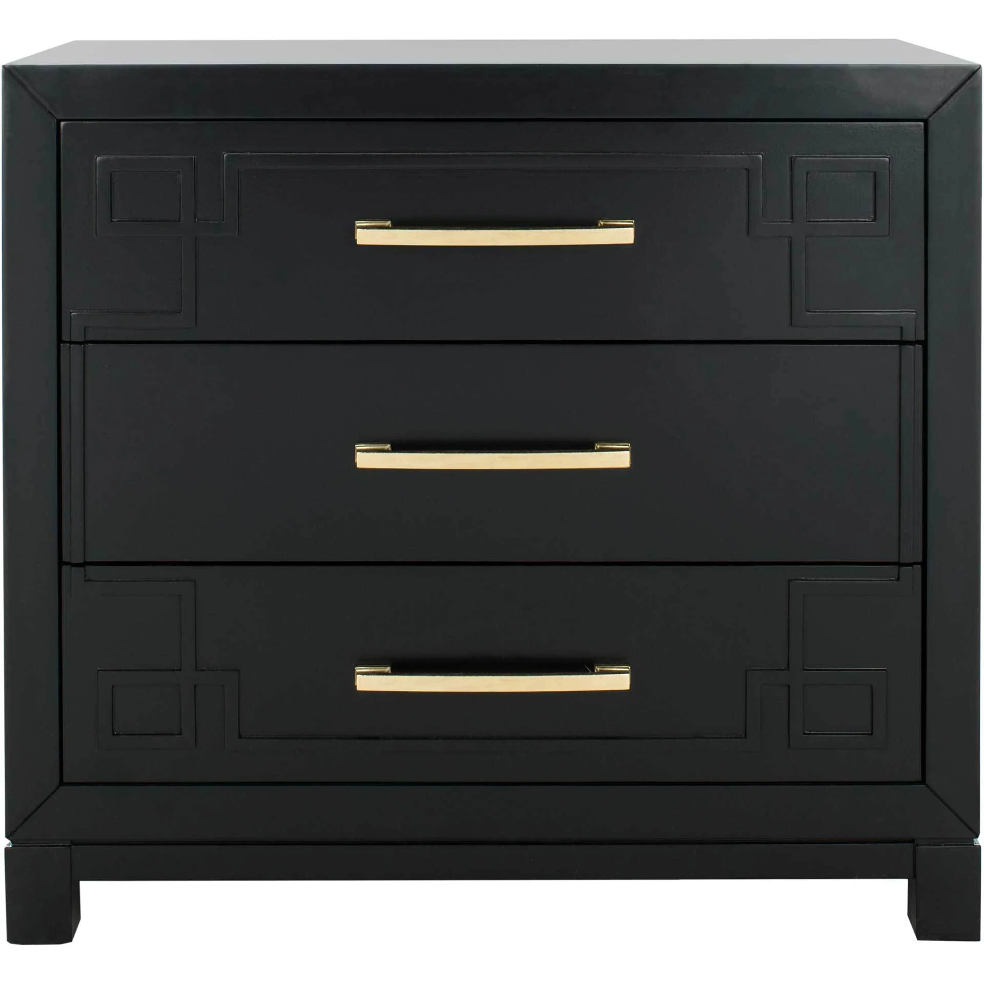 Randy 3 Drawer Chest Black/Gold