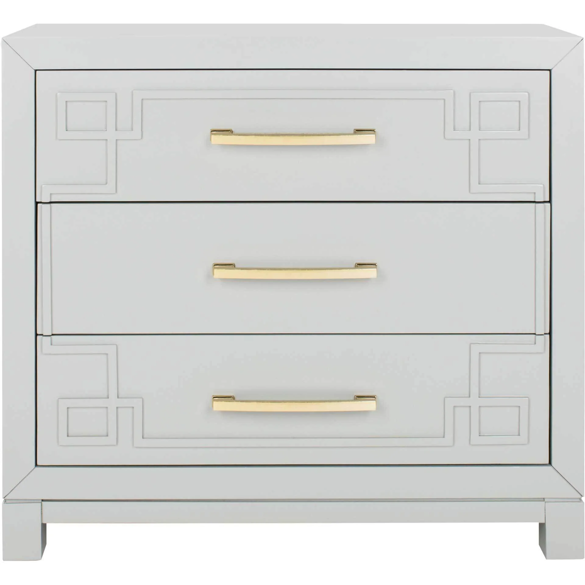Randy 3 Drawer Chest Gray/Gold