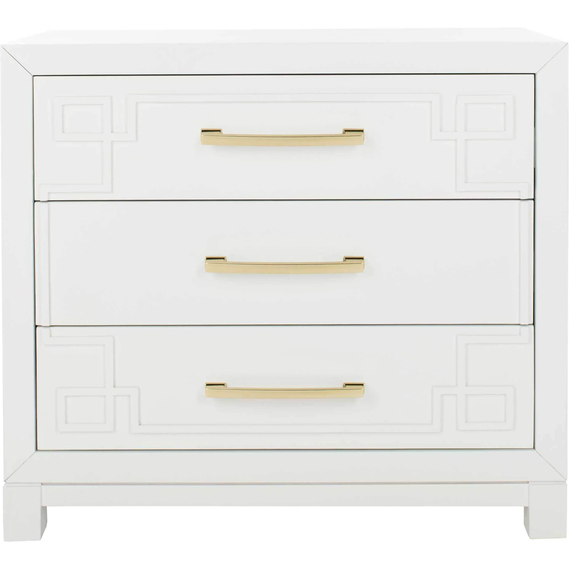 Randy 3 Drawer Chest White/Gold
