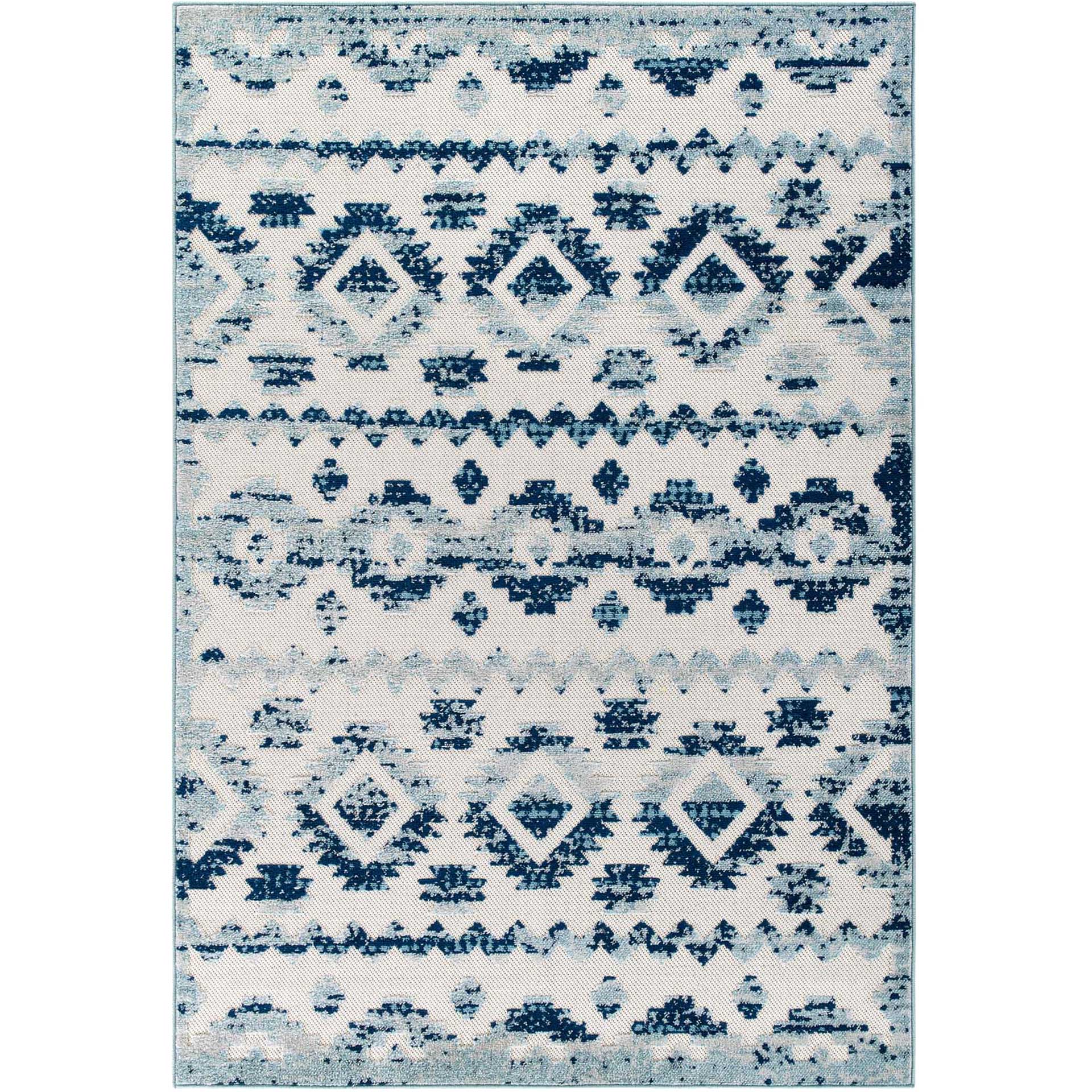Redcliff Diamond Trellis Area Rug Ivory/Blue