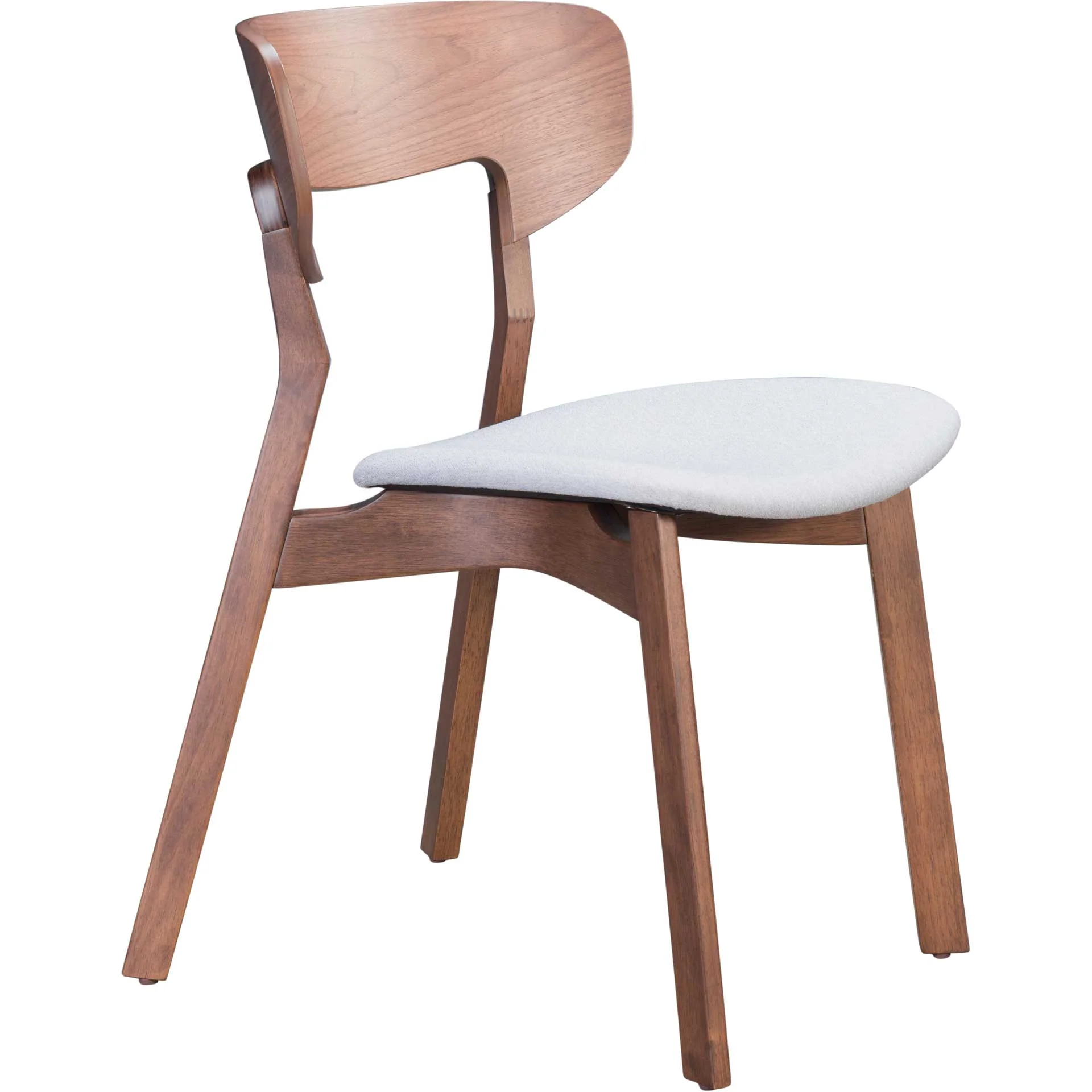 Reid Dining Arm Chair Walnut/Light Gray