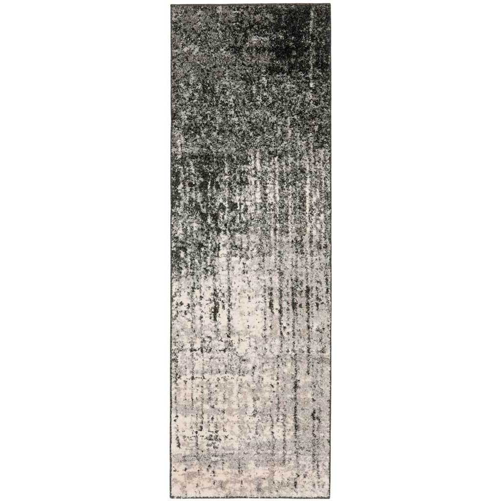 Retro Black/Light Gray Runner Rug