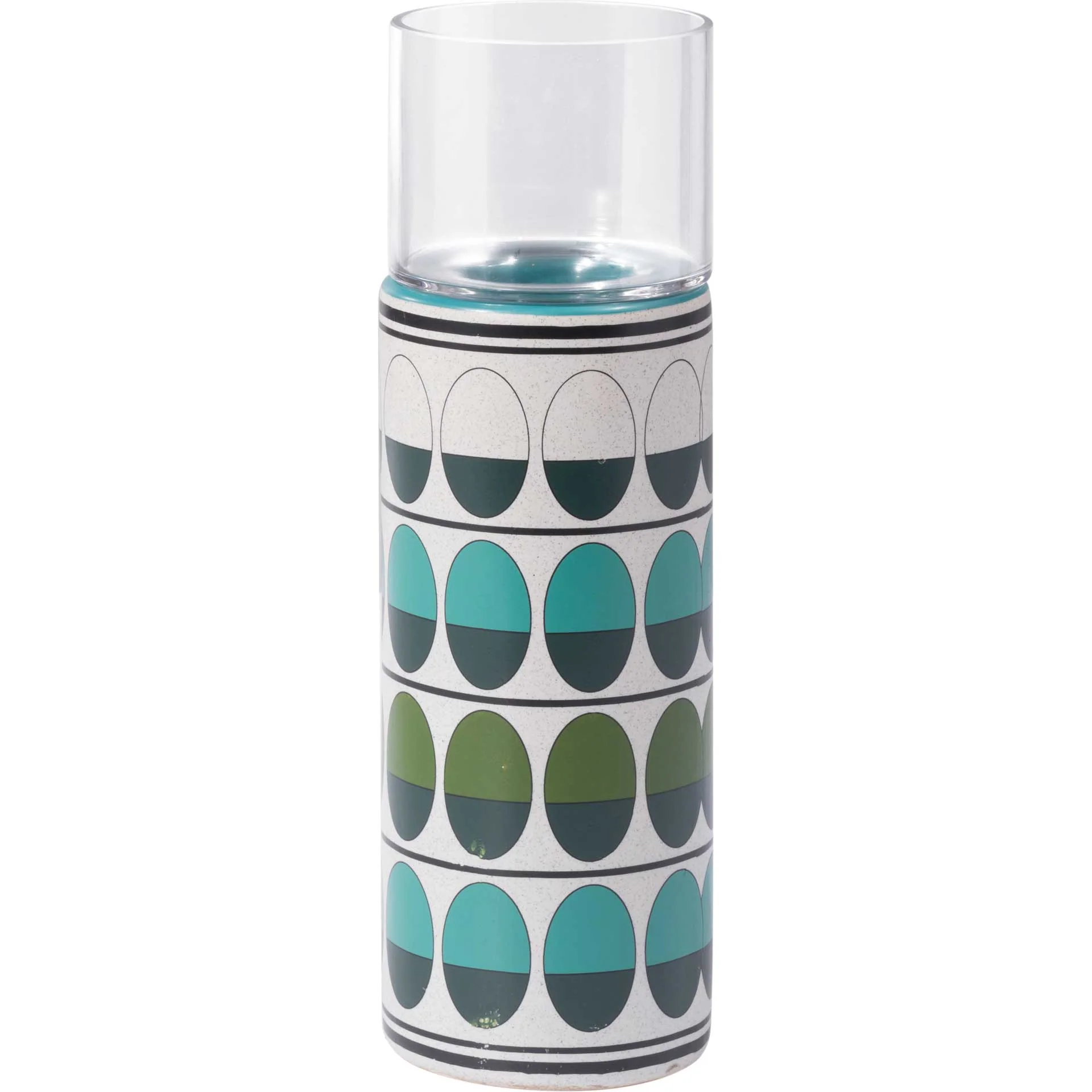 Retro Candle Holder Green/Teal
