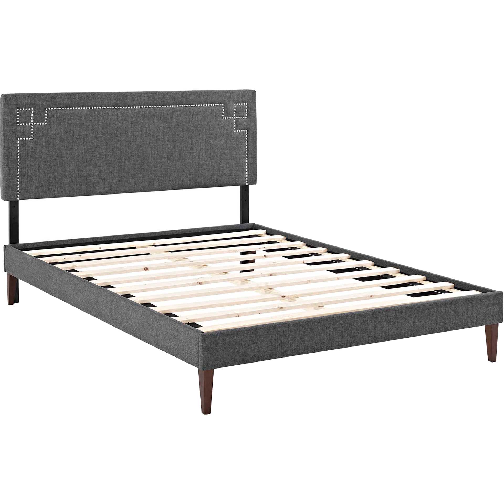 Rosa Fabric Platform Bed Gray - Image 4