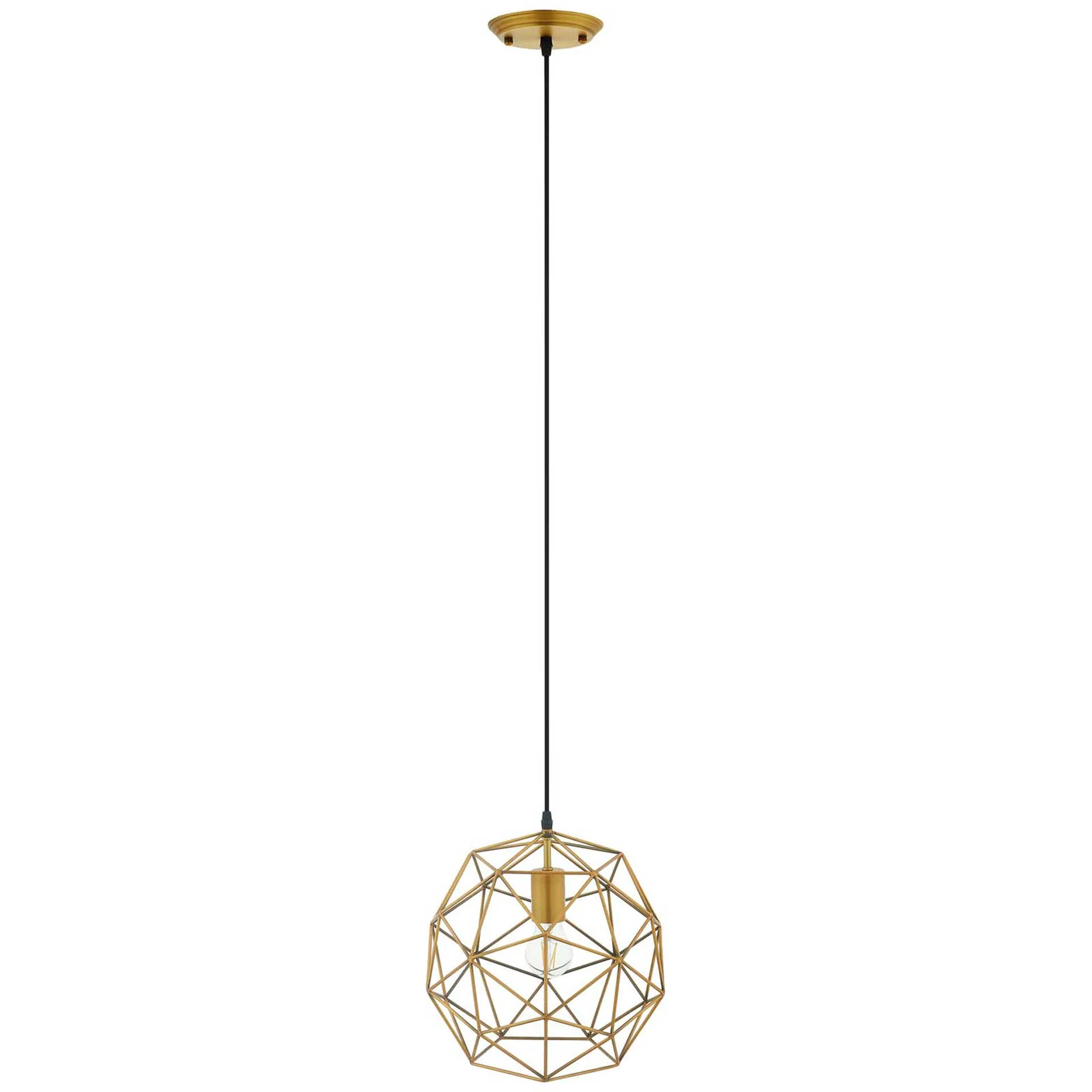 Ryder Decagon-Shaped Pendant Light Brass Gold
