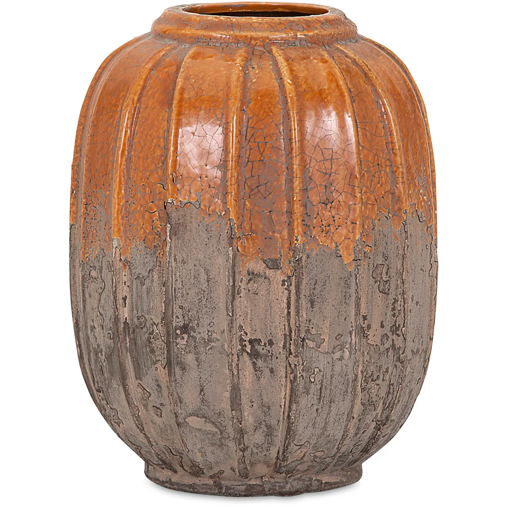 Sadler Orange Stone Small Ceramic Vase