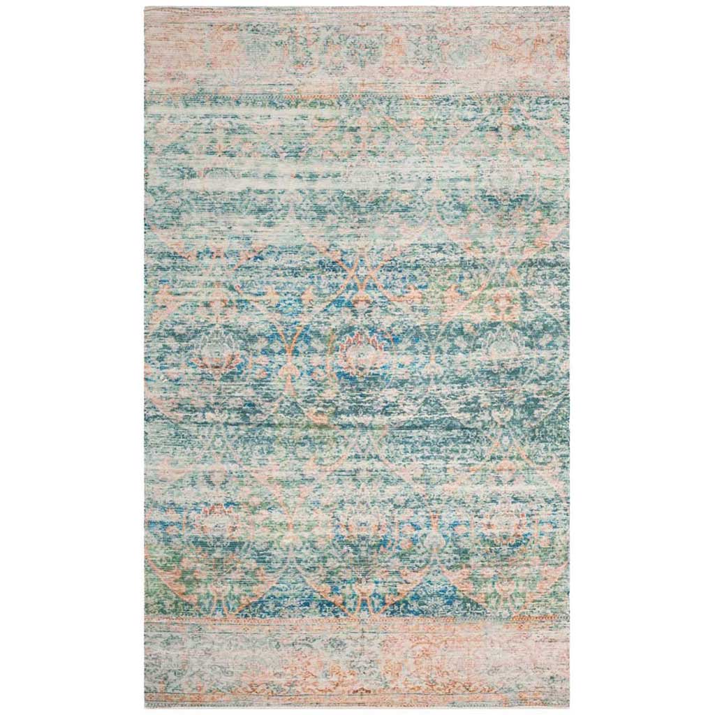 Saffron Fade Turquoise/Peach Area Rug