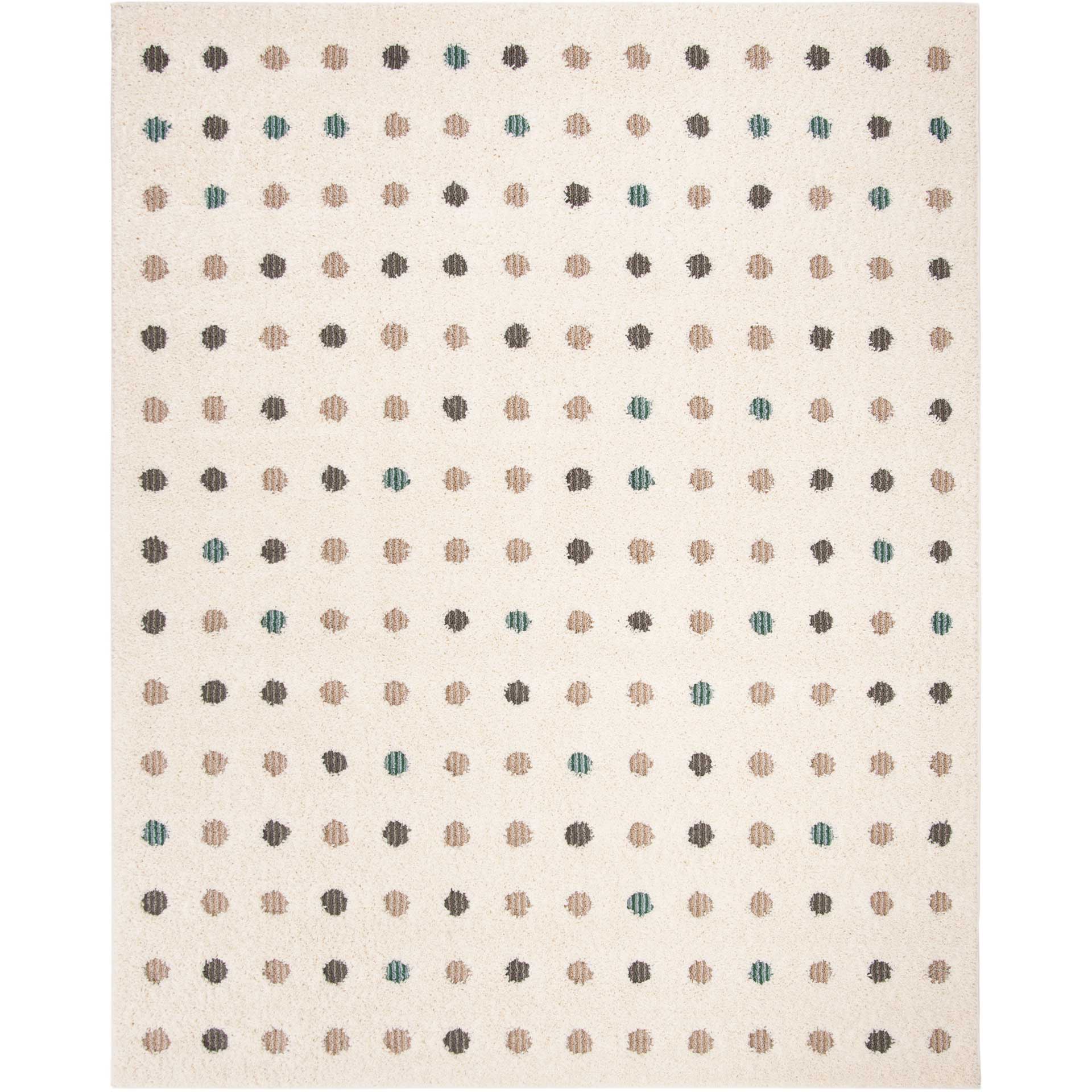 Santorini Shag Dots Cream/Multi Area Rug