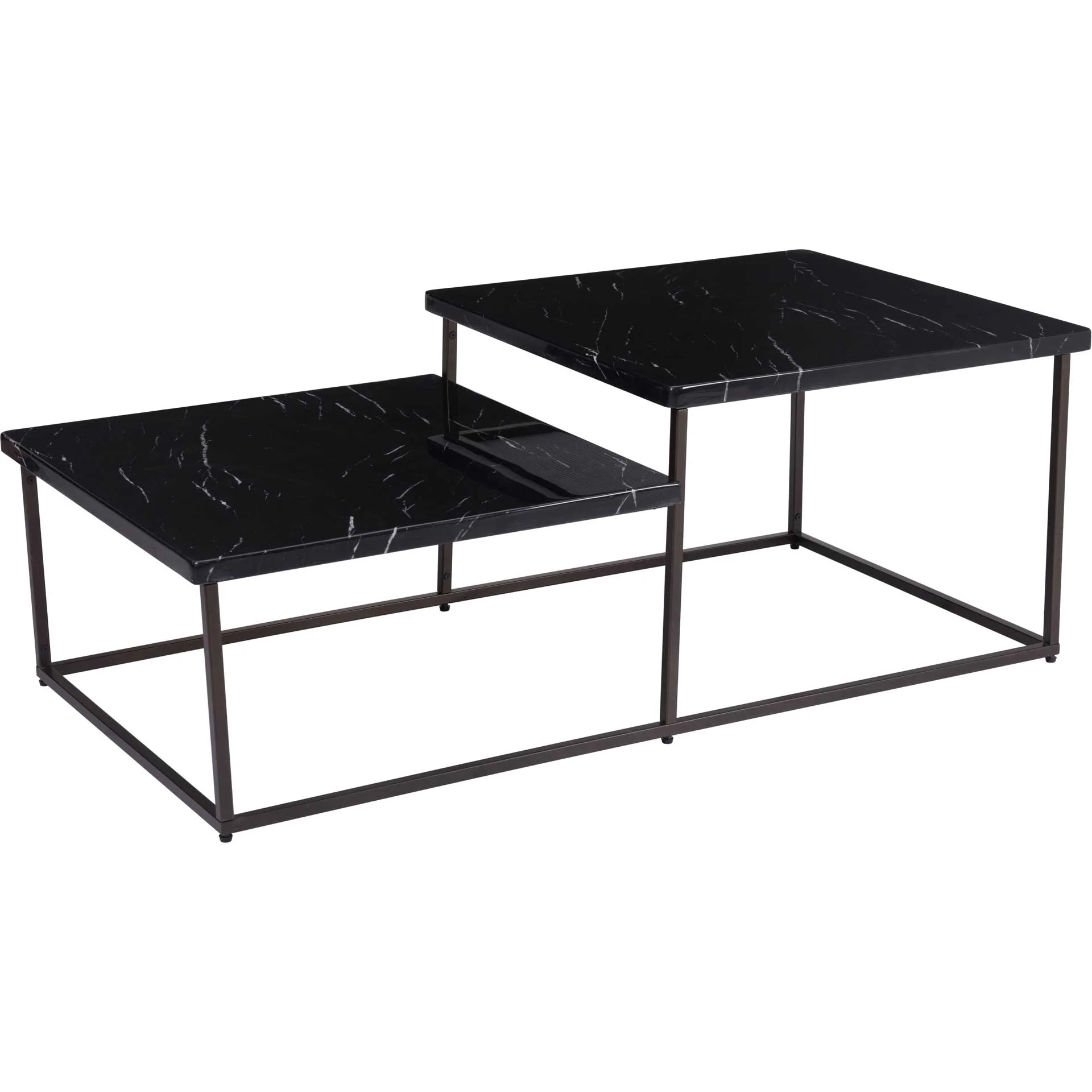 Shaw Coffee Table Black/Stone/Antique Brass
