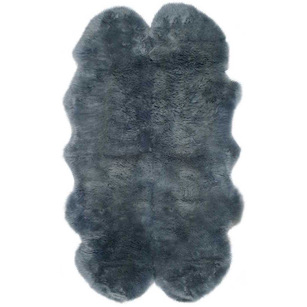 Sheepskin Pelt Steel Blue Area Rug