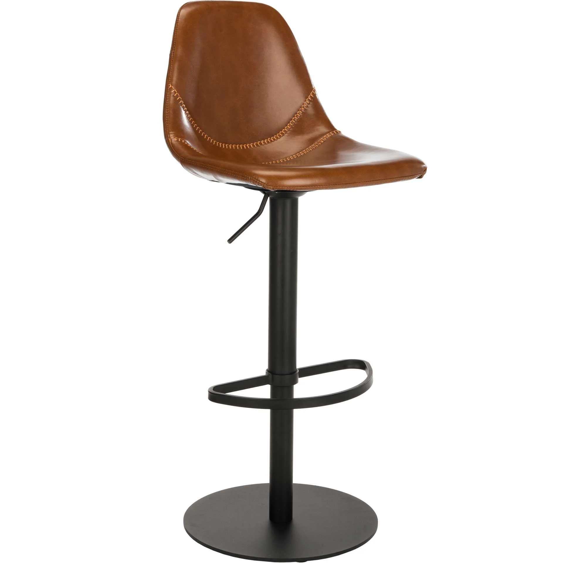 Skye Adjustable Swivel Bar Stool Cognac