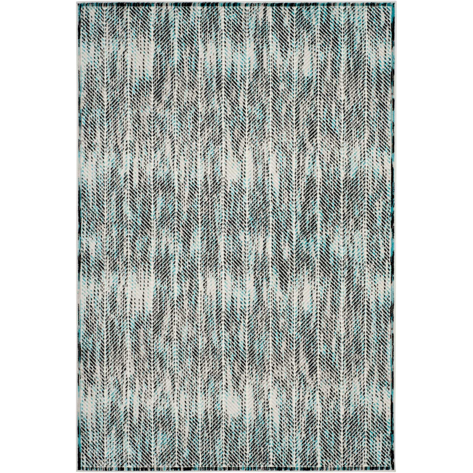 Skyler Chevron Gray/Blue Area Rug