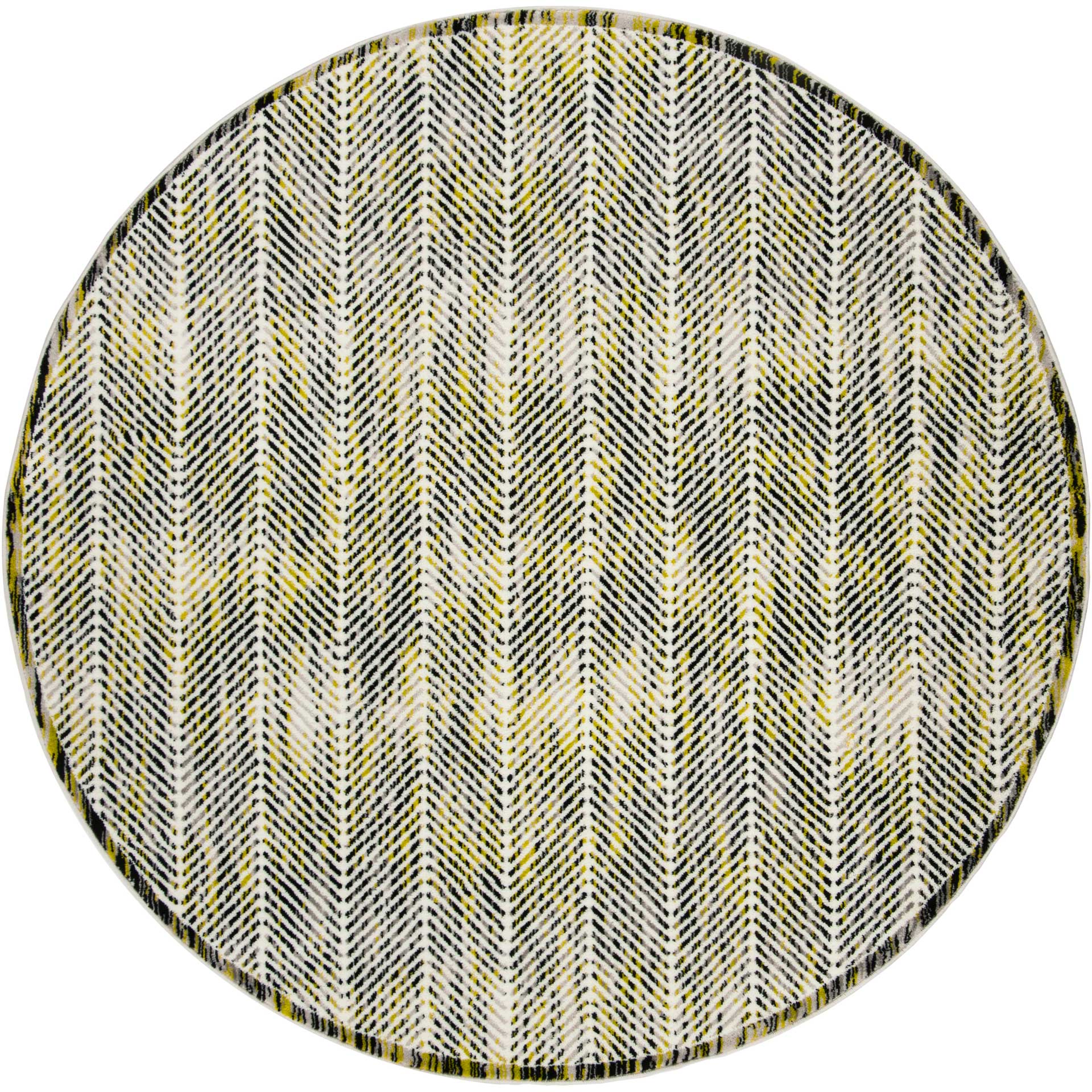 Skyler Chevron Gray/Green Round Rug