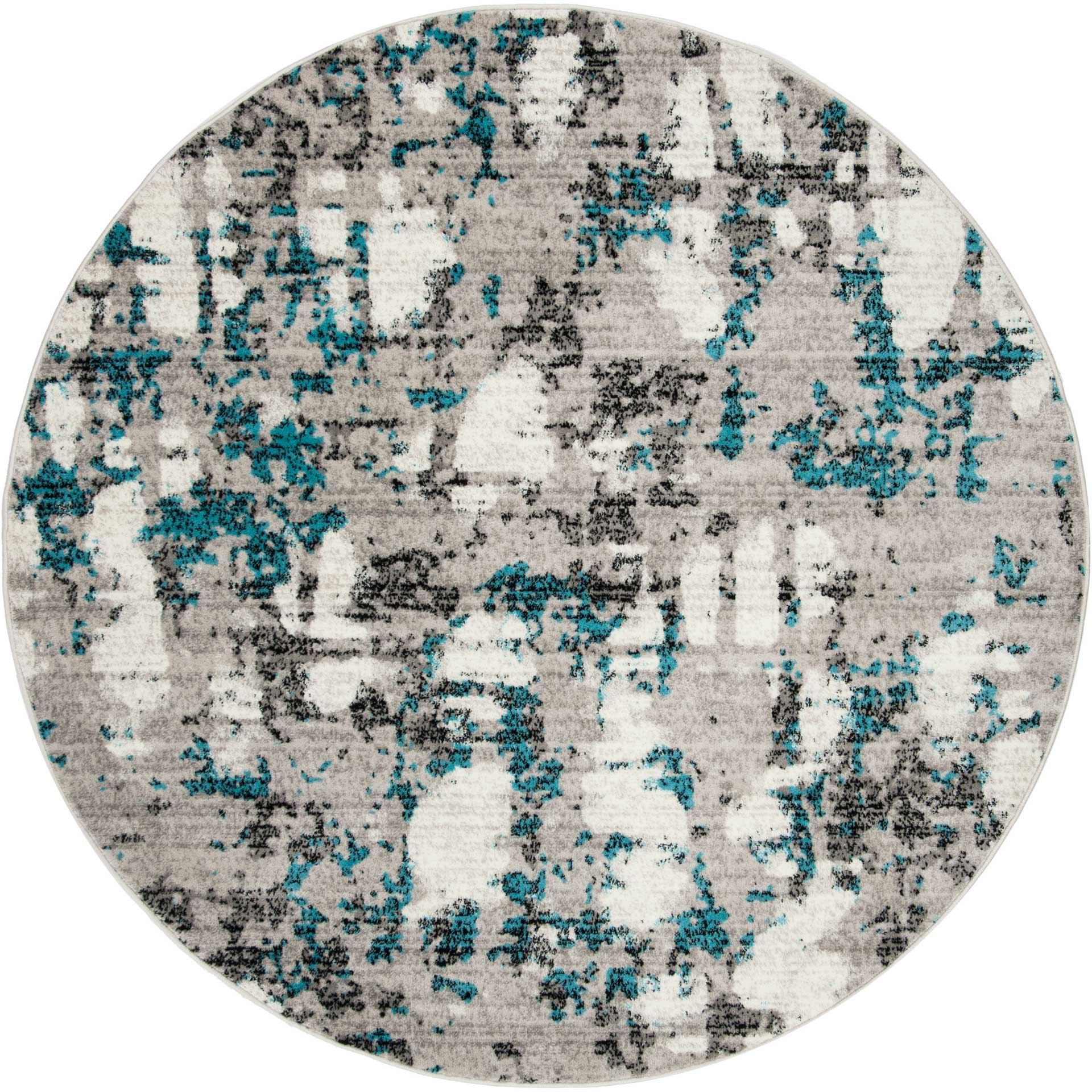 Skyler Gray/Blue Round Rug