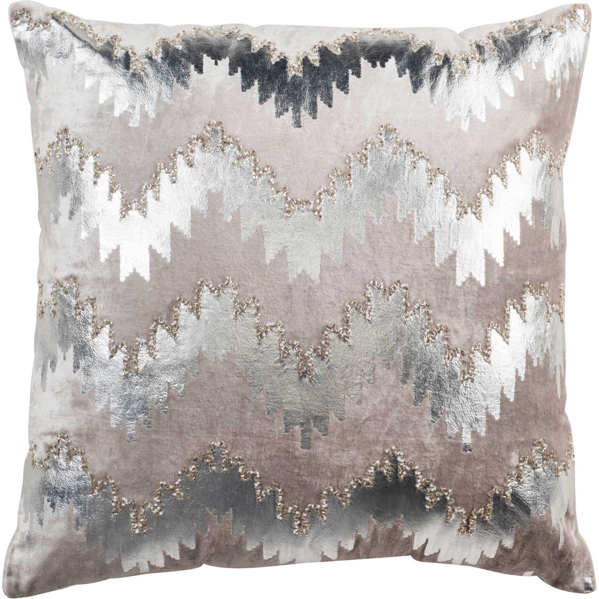 Socorro Flamestitch Pillow Silver