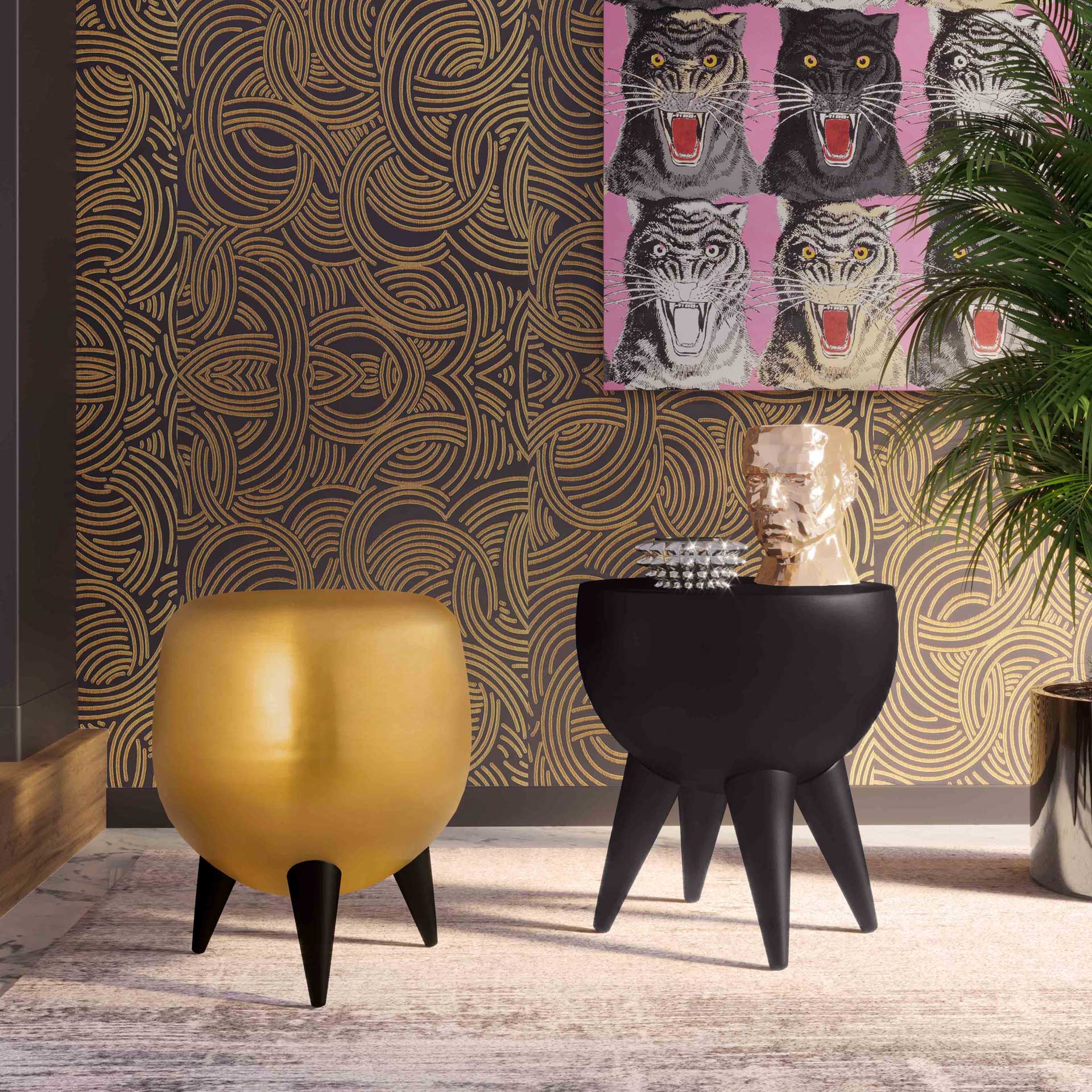 Spike Side Table Gold/Black - Image 6