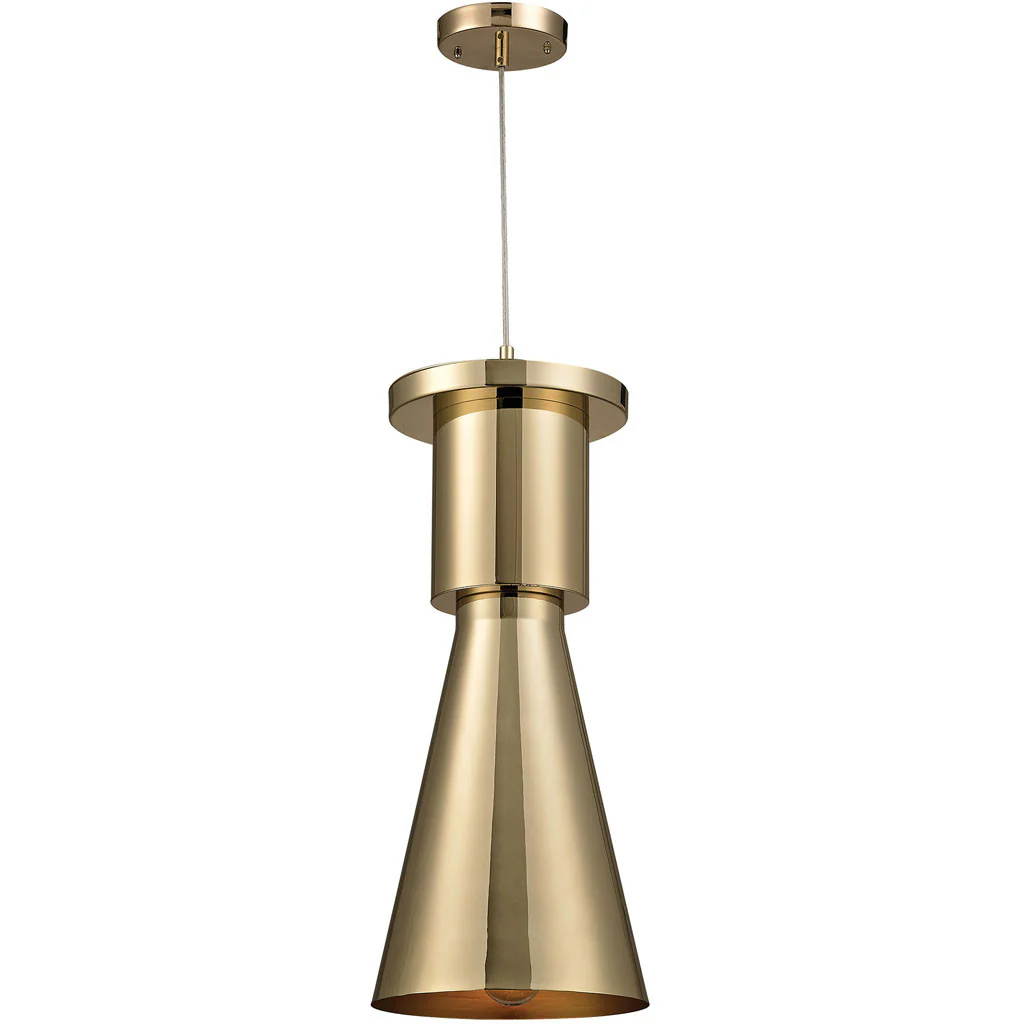Stacked Geometric Flair Pendant Gold Plate