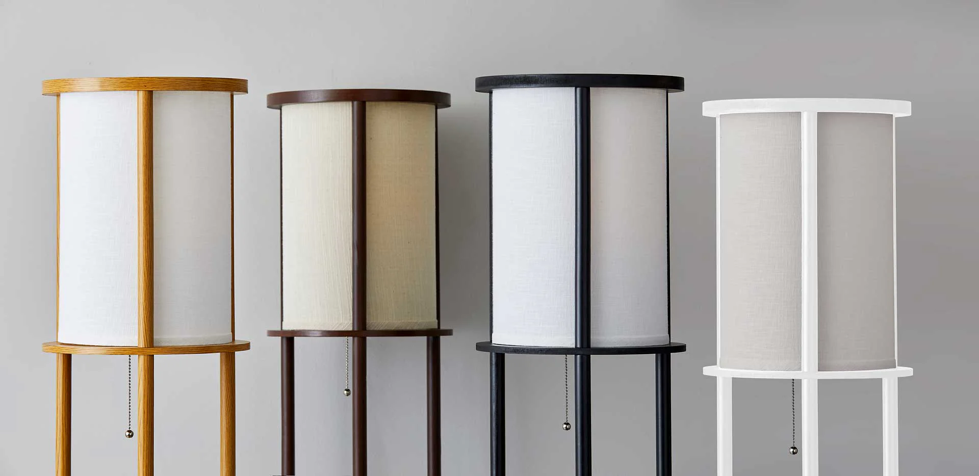 Stavanger Round Shelf Floor Lamp Walnut/Brown - Image 3