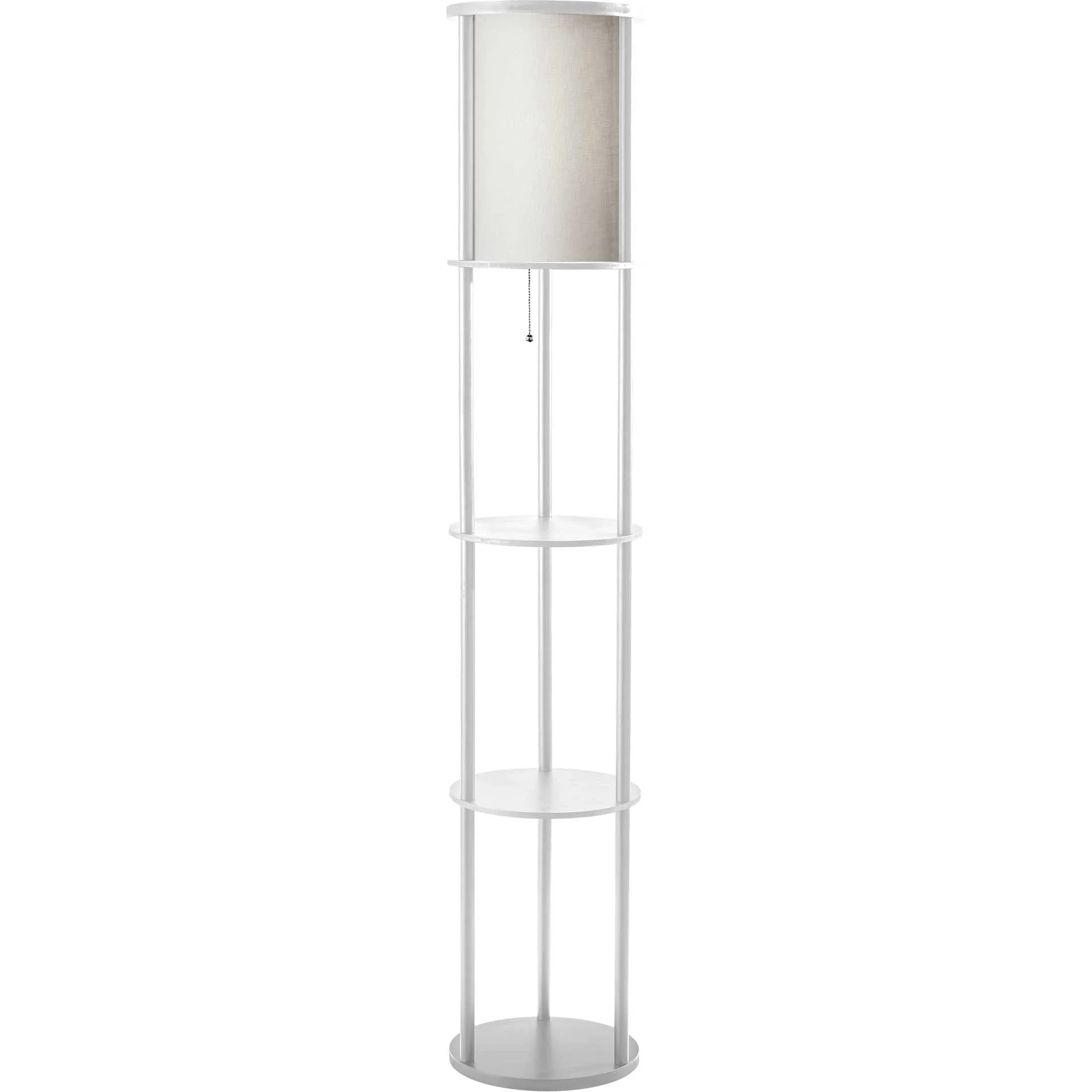 Stavanger Round Shelf Floor Lamp White