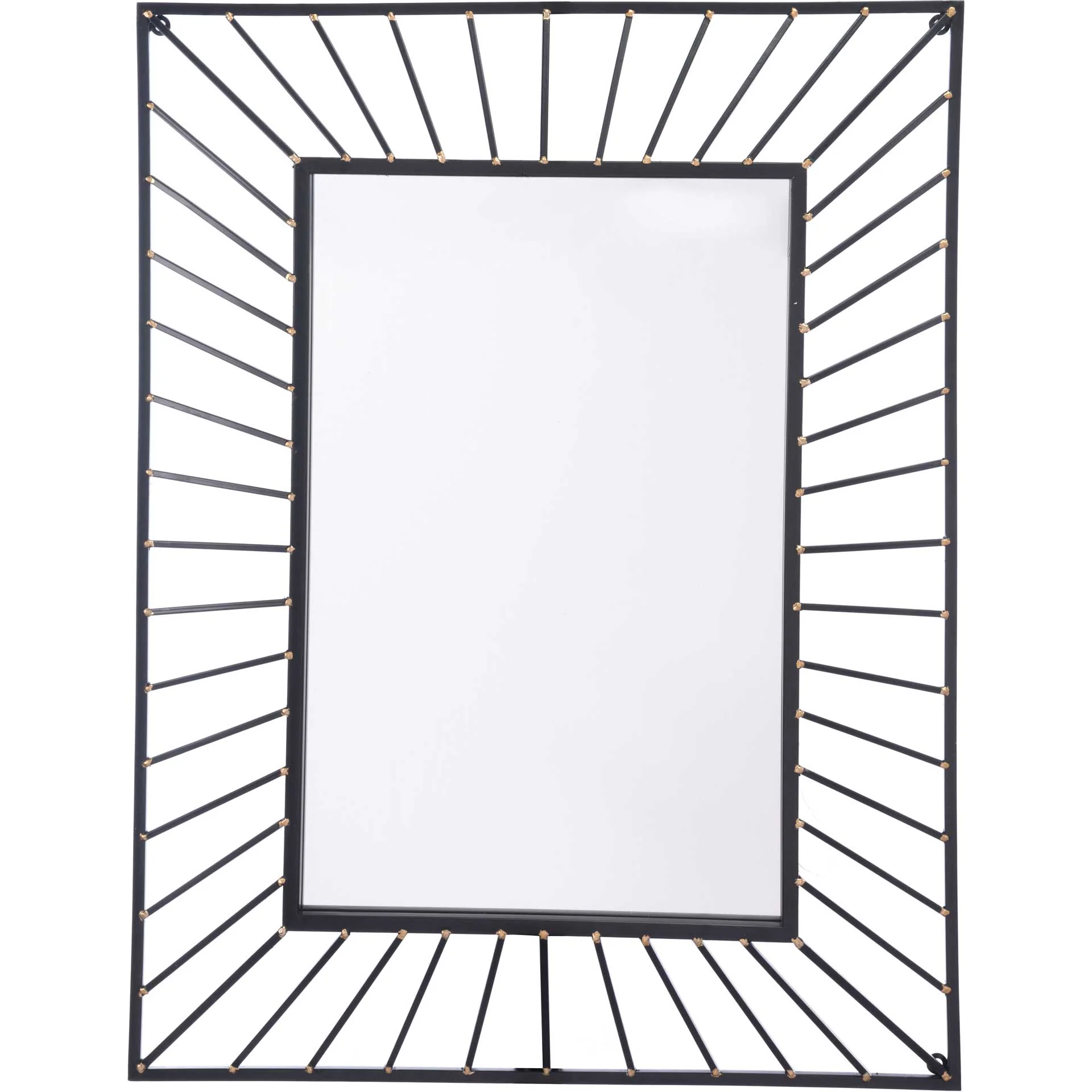 Sunburst Rectangular Mirror Black Black