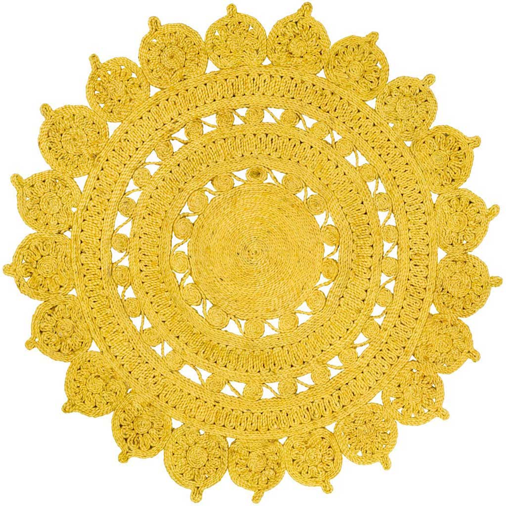Sundaze Yellow Round Rug