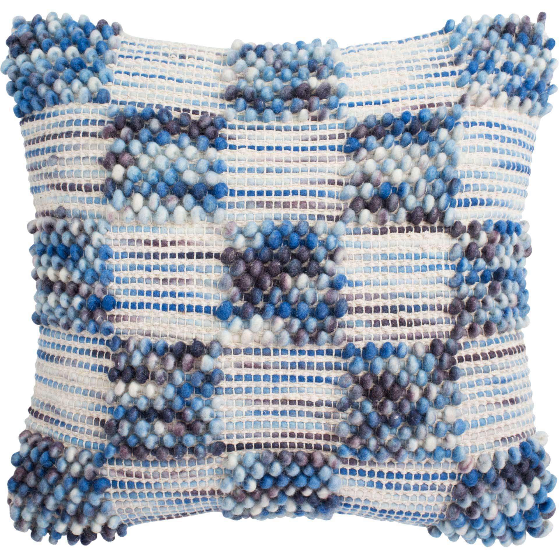 Sydney Spaced Looped Pillow Azure Blue